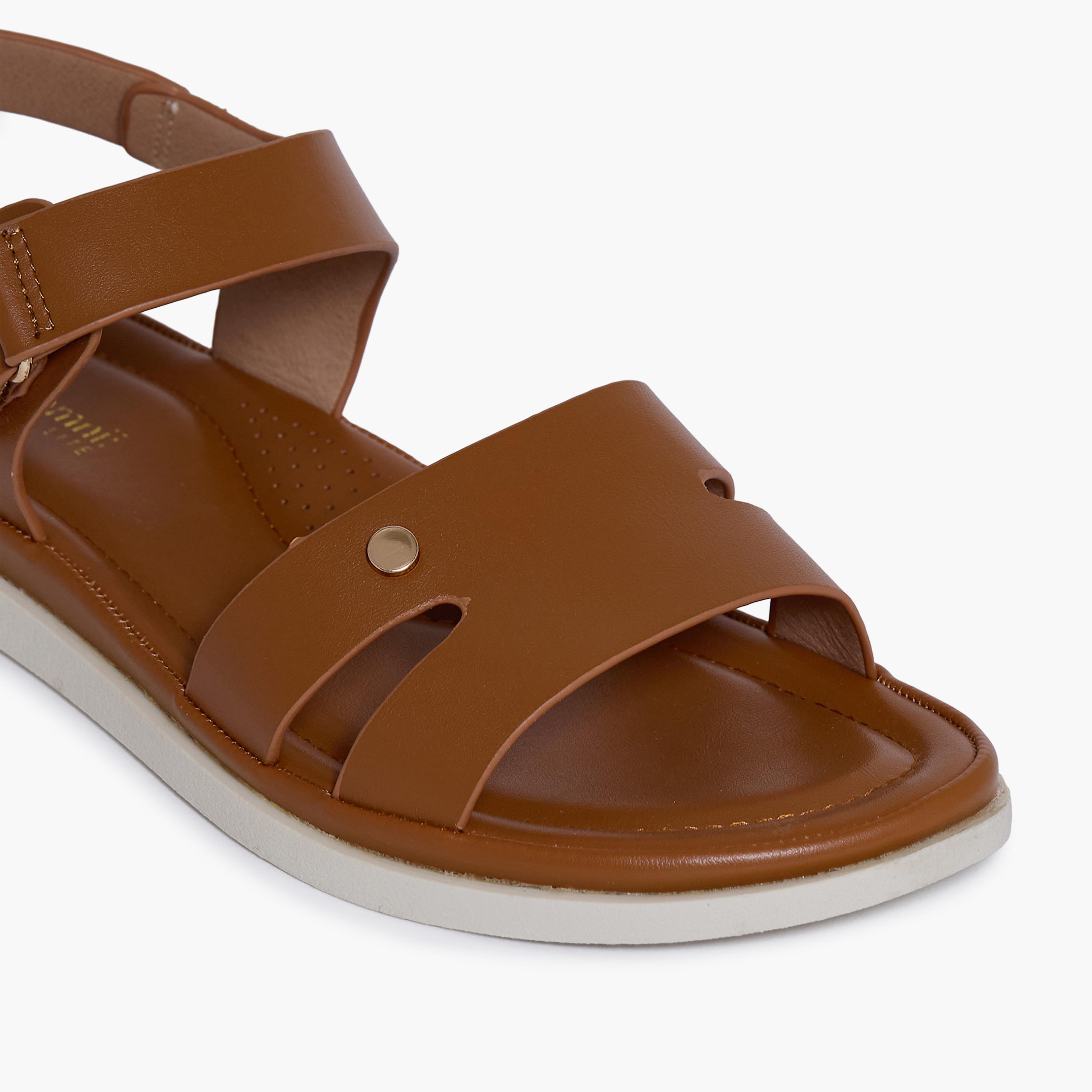 جيومني - صندل هوين نعل سميك مشبك وحلقة للنساء | JJ1601-KN-3-BROWN-women-shoes-sandals-flats-image-2