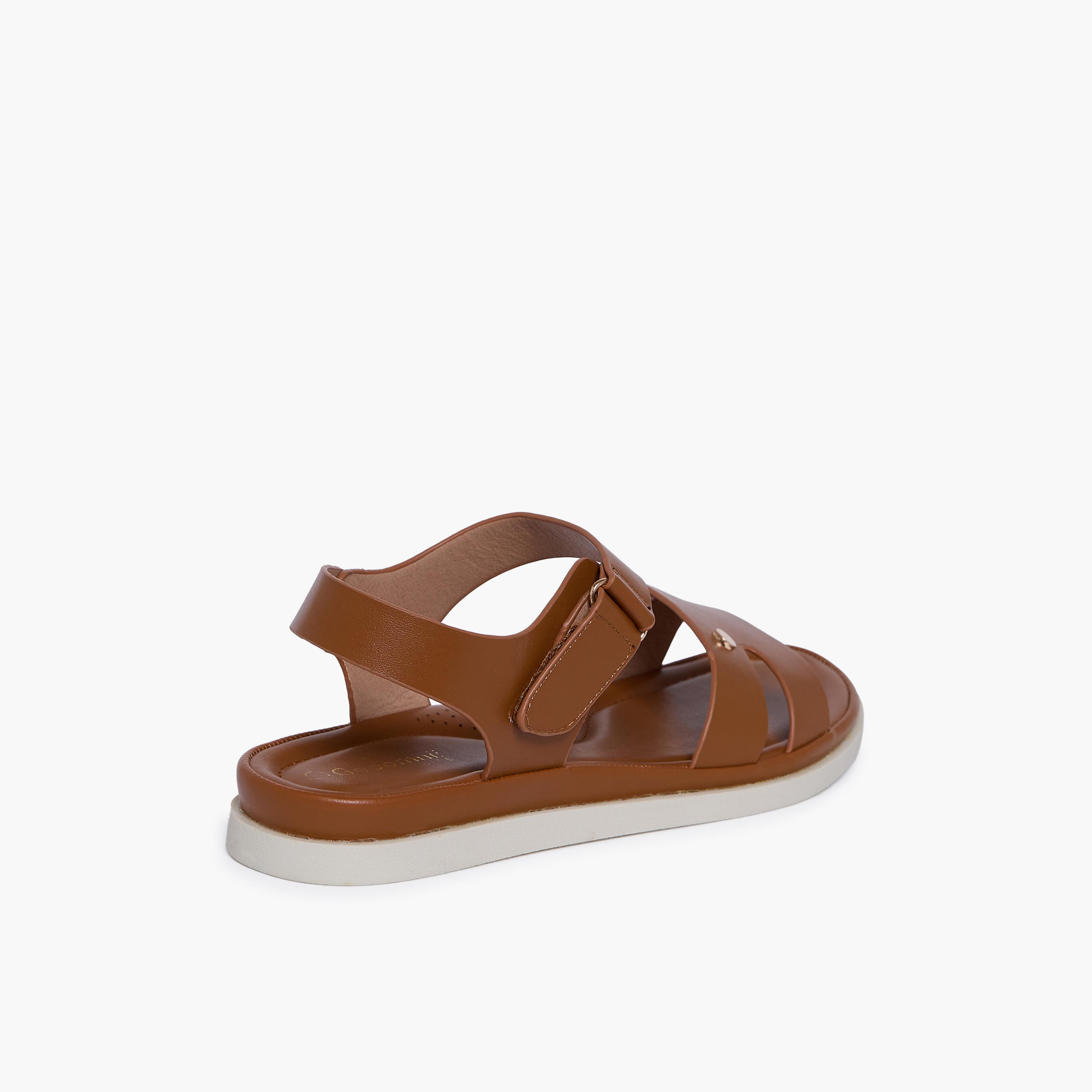 جيومني - صندل هوين نعل سميك مشبك وحلقة للنساء | JJ1601-KN-3-BROWN-women-shoes-sandals-flats-image-5