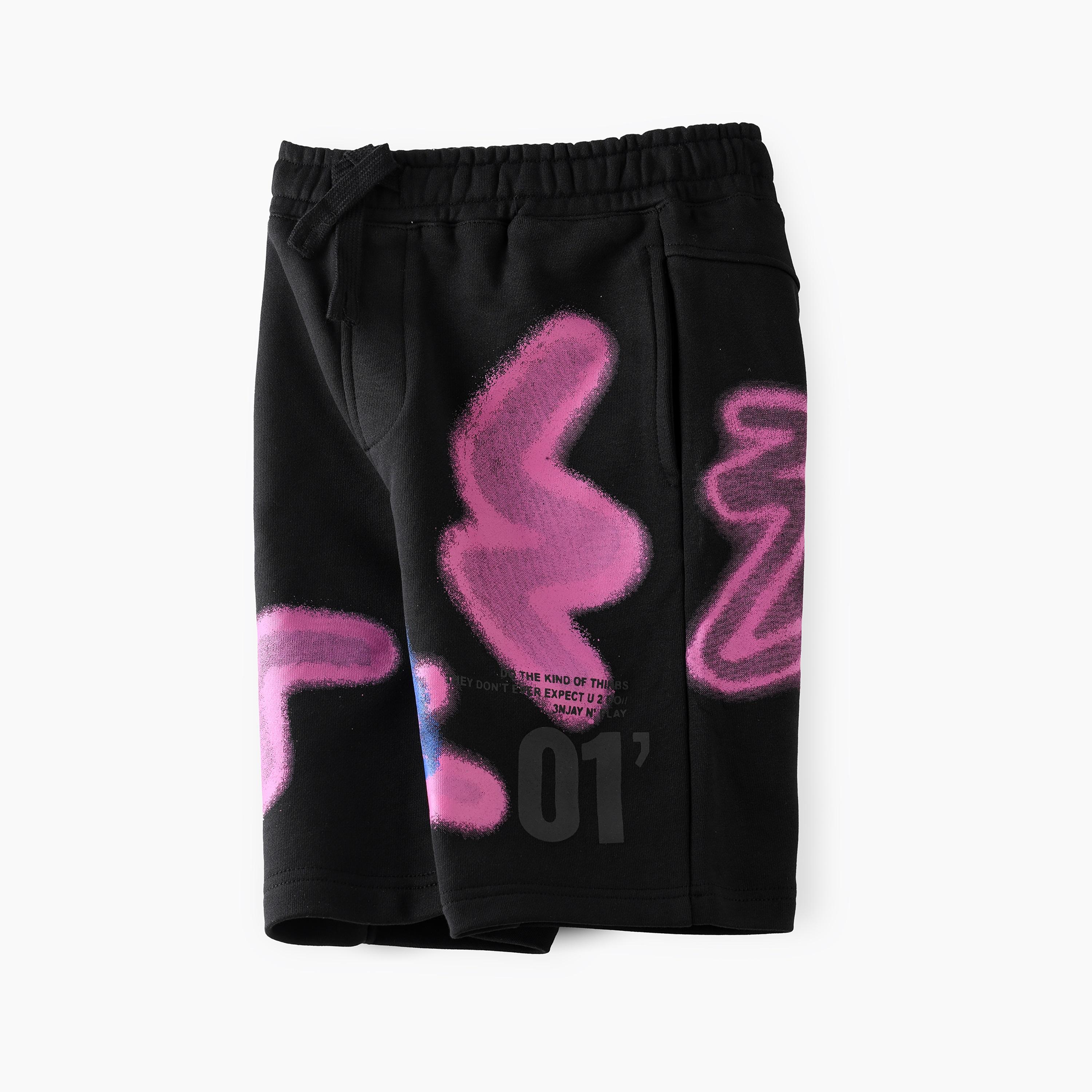 UniqKidz Printed Elasticated & Drawstring Shorts-boys-clothing-bottoms-shorts-image-3