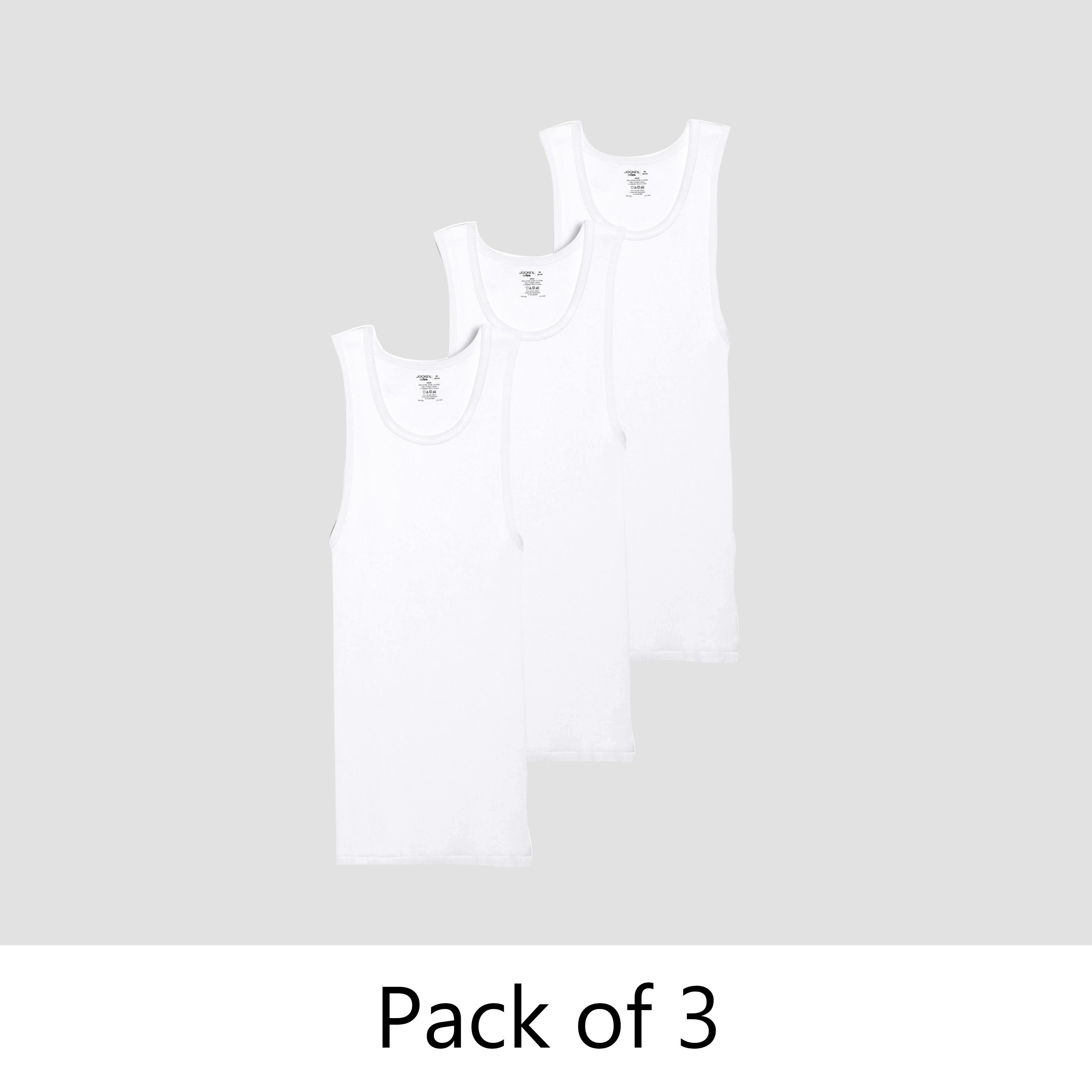 عبوة من 3 سترة داخلية رجالية سادة بياقة واسعة وبدون أكمام مقاس بلس من جوكي-men-clothing-innerwear-vests-image-1