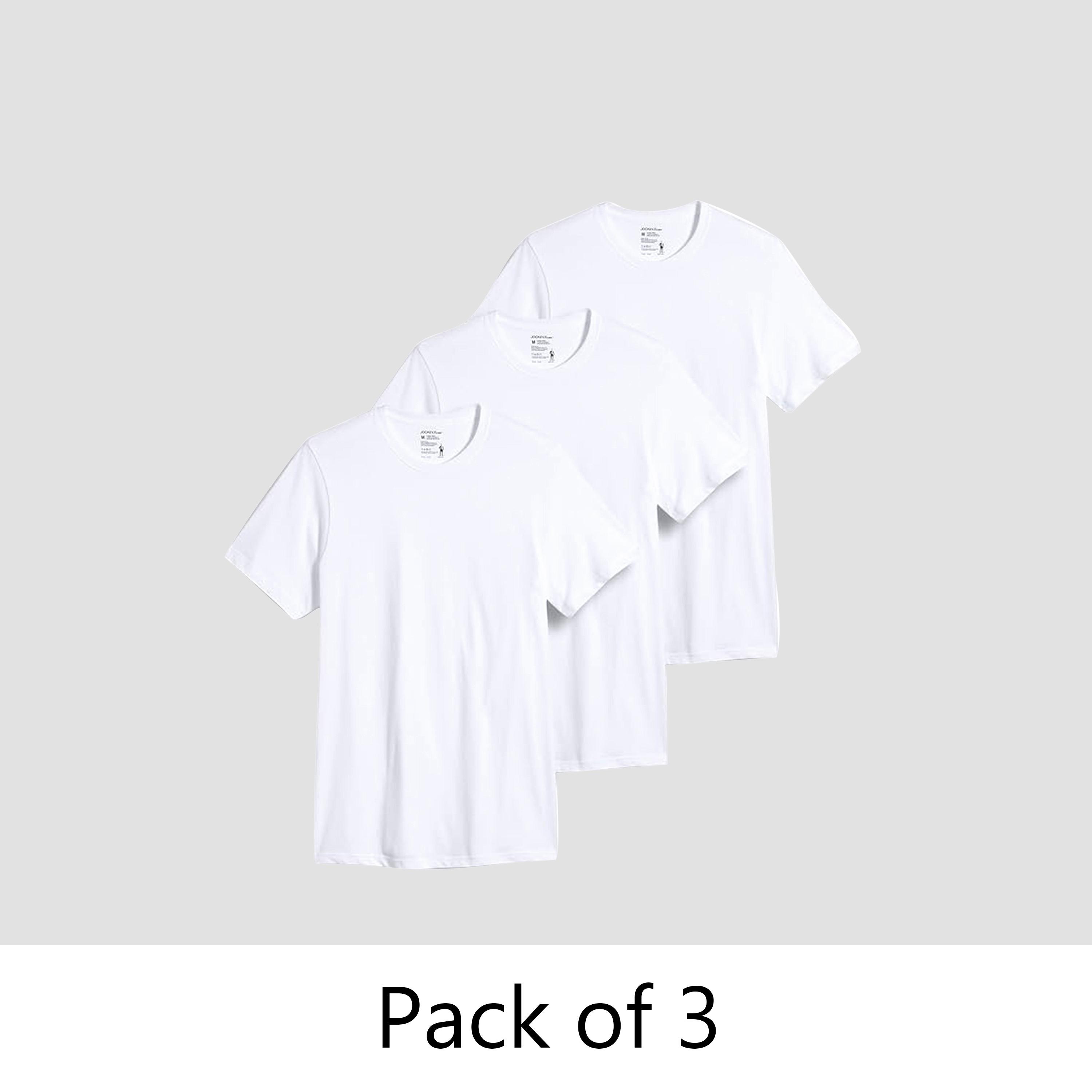 عبوة من 3 تيشيرت داخلي رجالي سادة بياقة مستديرة وأكمام قصيرة من جوكي-men-clothing-innerwear-vests-image-1