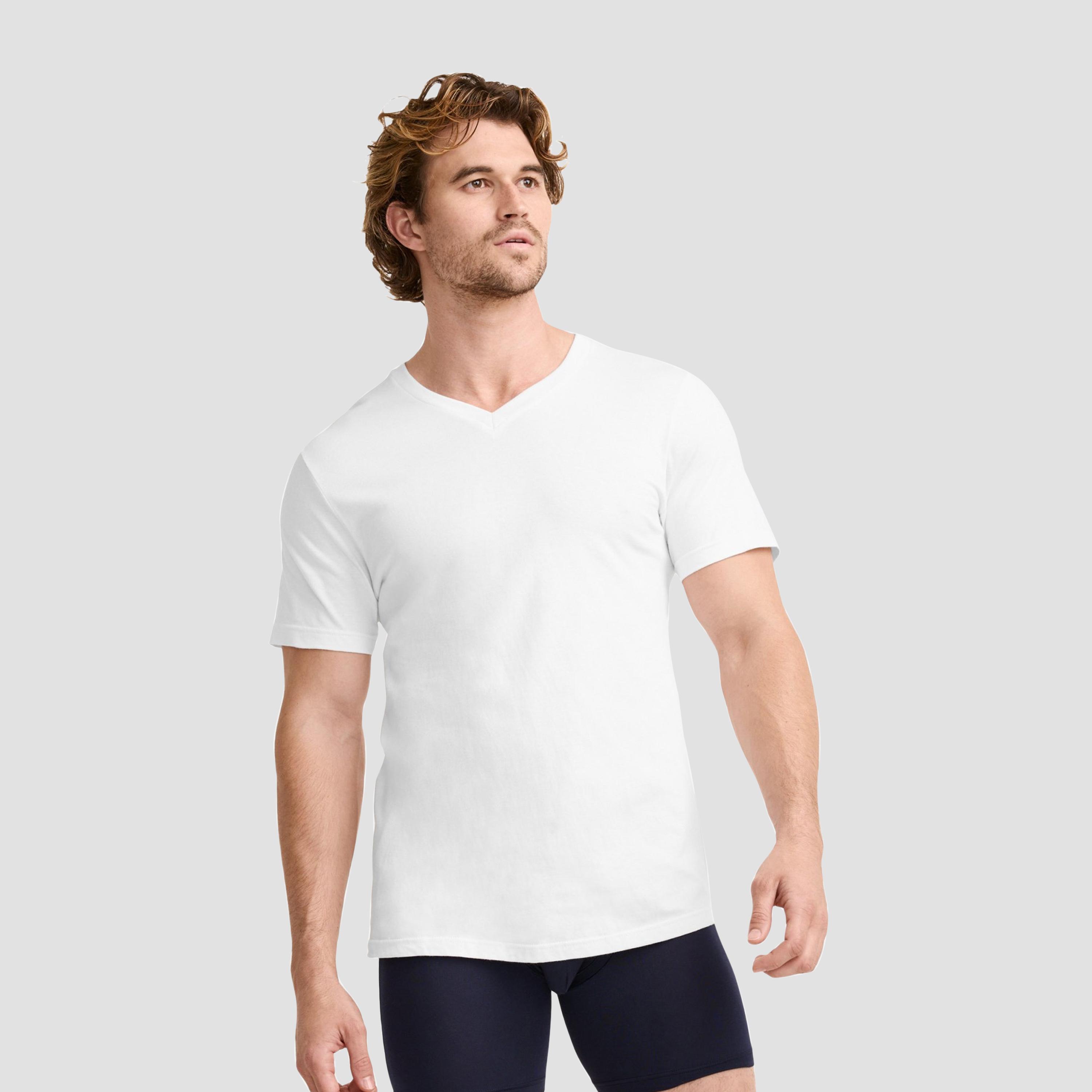 عبوة من 3 تيشيرت داخلي رجالي سادة بياقة V وأكمام قصيرة من جوكي-men-clothing-innerwear-vests-image-2