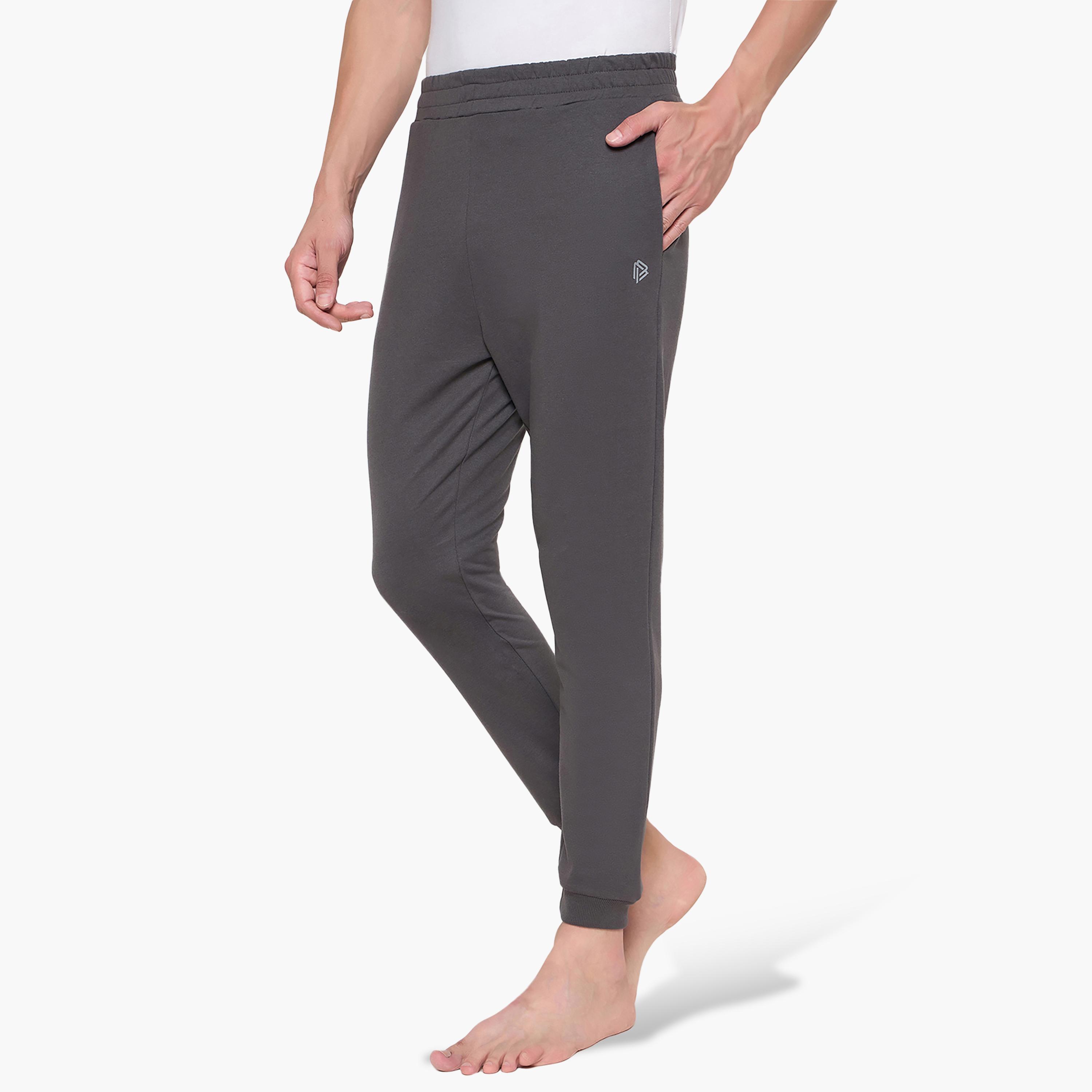 John Player Plain Mid-Rise Elasticated Waist Men's Joggers-men-clothing-nightwear-pyjamaandshorts-image-6