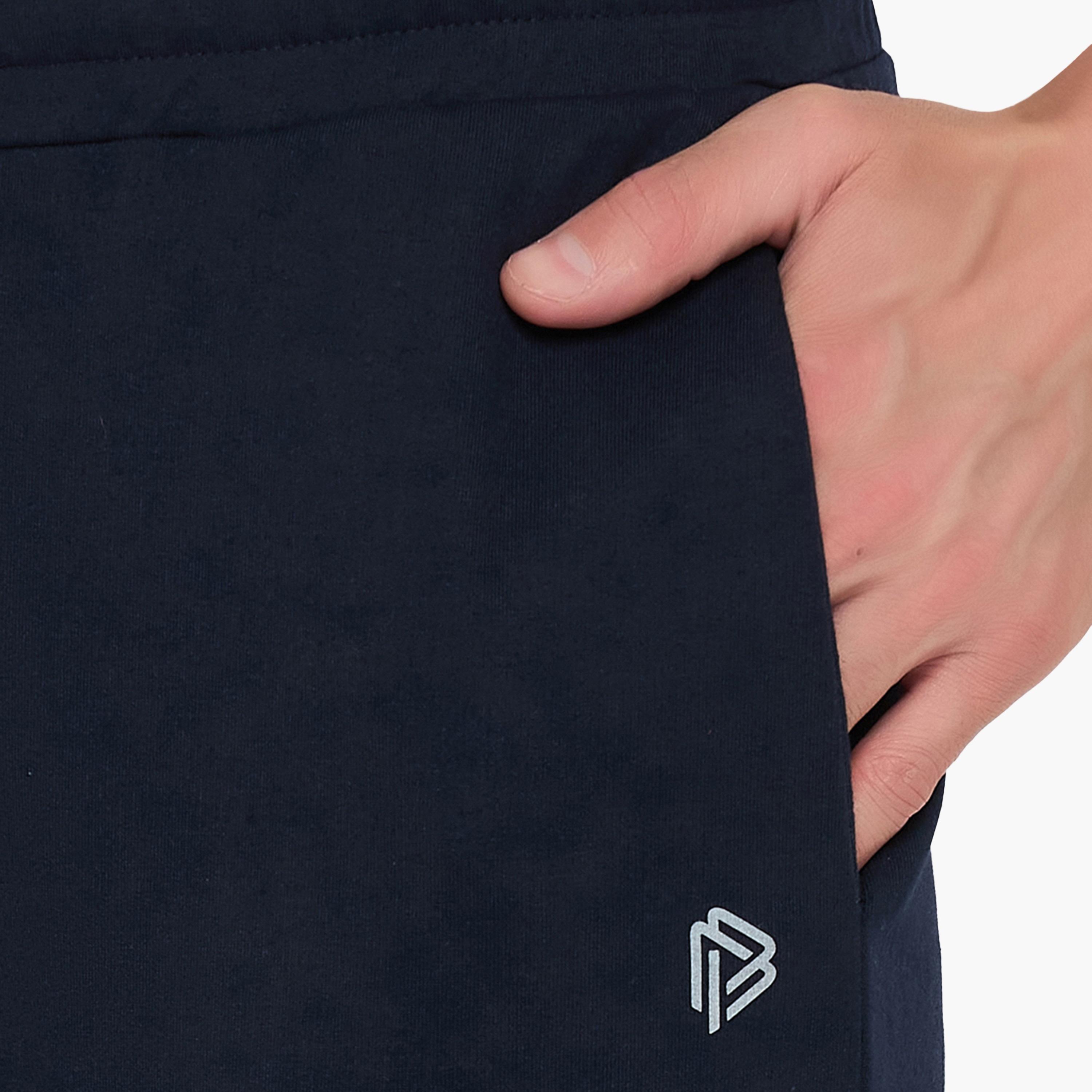 John Player Plain Mid-Rise Elasticated Waist Men's Joggers-men-clothing-nightwear-pyjamaandshorts-image-3