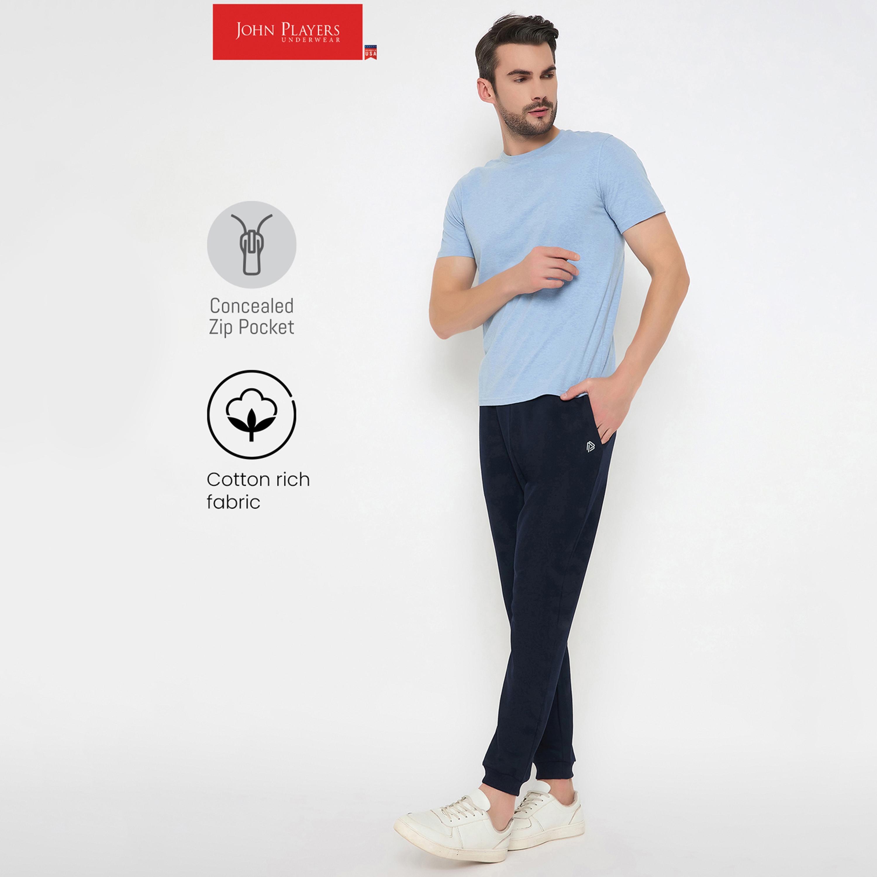 بنطلون جوجر رجالي سادة بخصر مطاطي متوسط الارتفاع من جون بلاير-men-clothing-nightwear-pyjamaandshorts-image-7