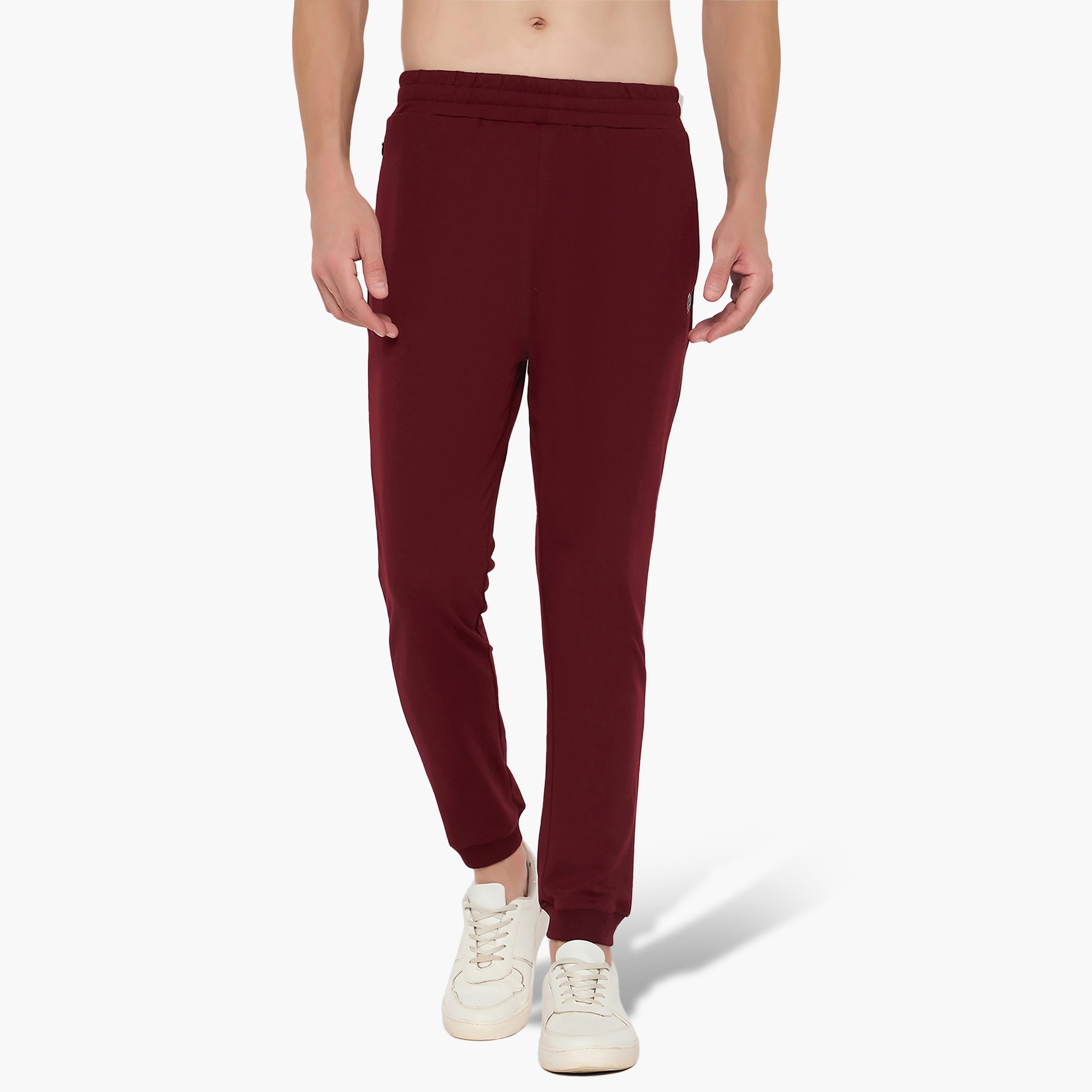 John Player Plain Mid-Rise Elasticated Waist Men's Joggers-men-clothing-nightwear-pyjamaandshorts-image-1