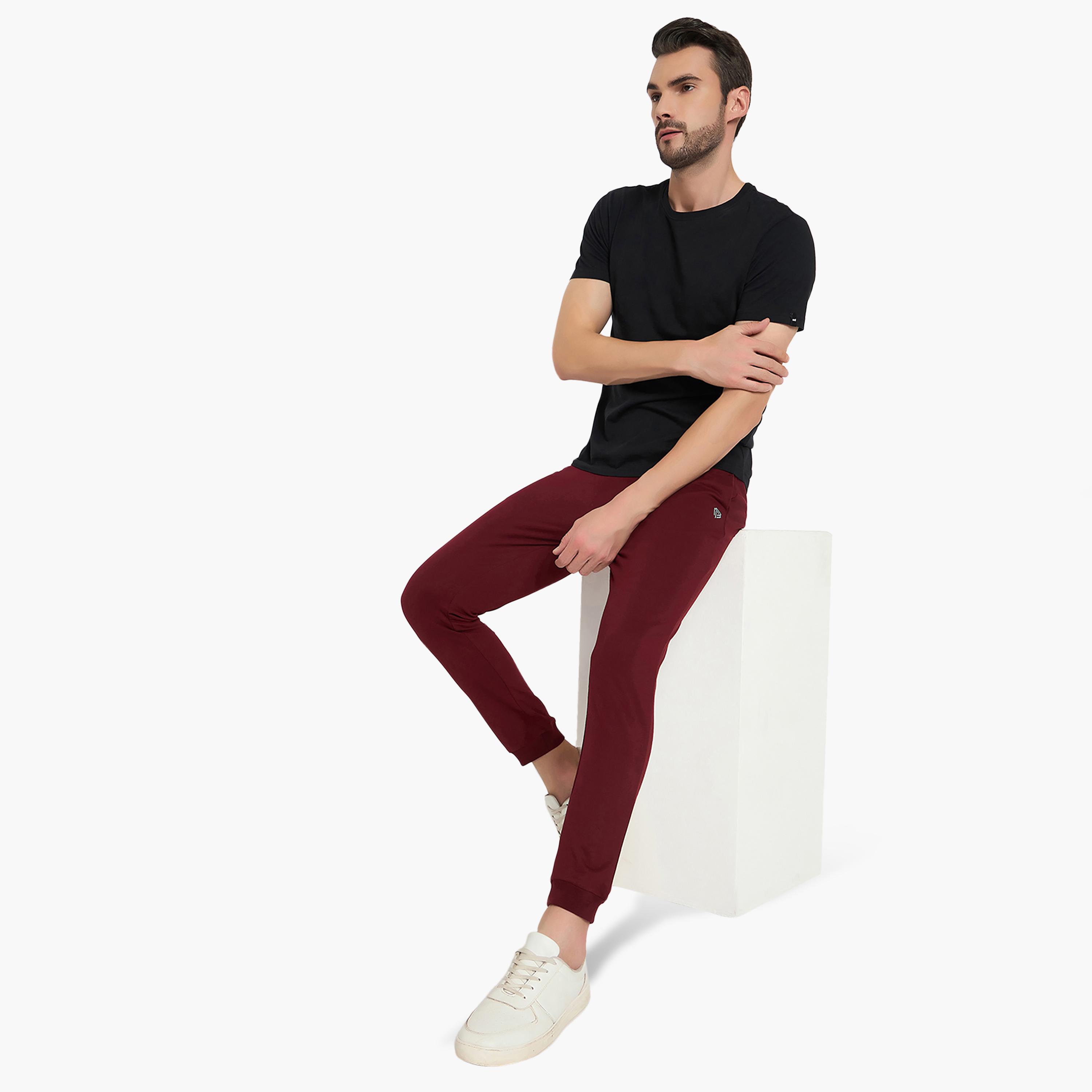 بنطلون جوجر رجالي سادة بخصر مطاطي متوسط الارتفاع من جون بلاير-men-clothing-nightwear-pyjamaandshorts-image-2