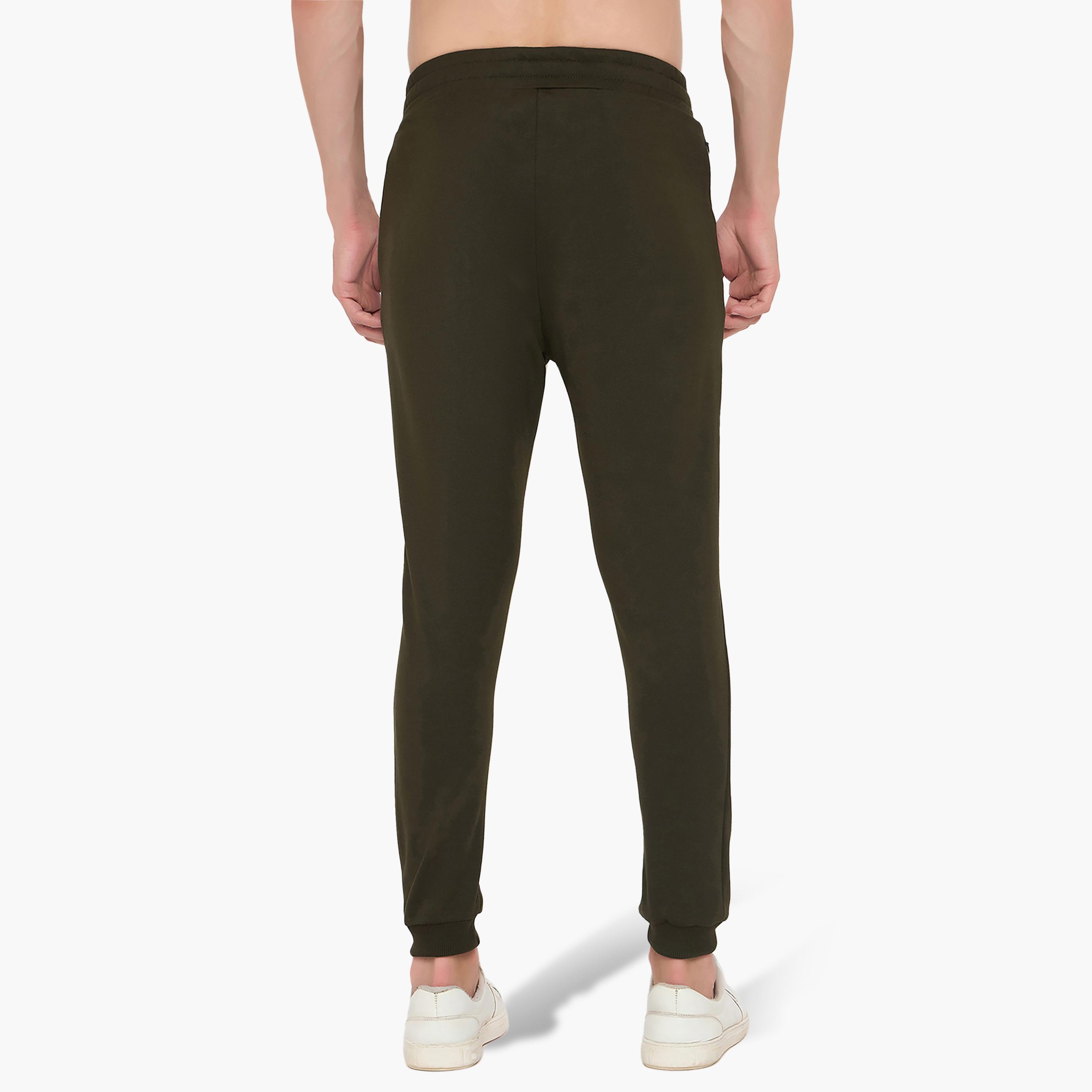 John Player Plain Mid-Rise Elasticated Waist Men's Joggers-men-clothing-nightwear-pyjamaandshorts-image-5