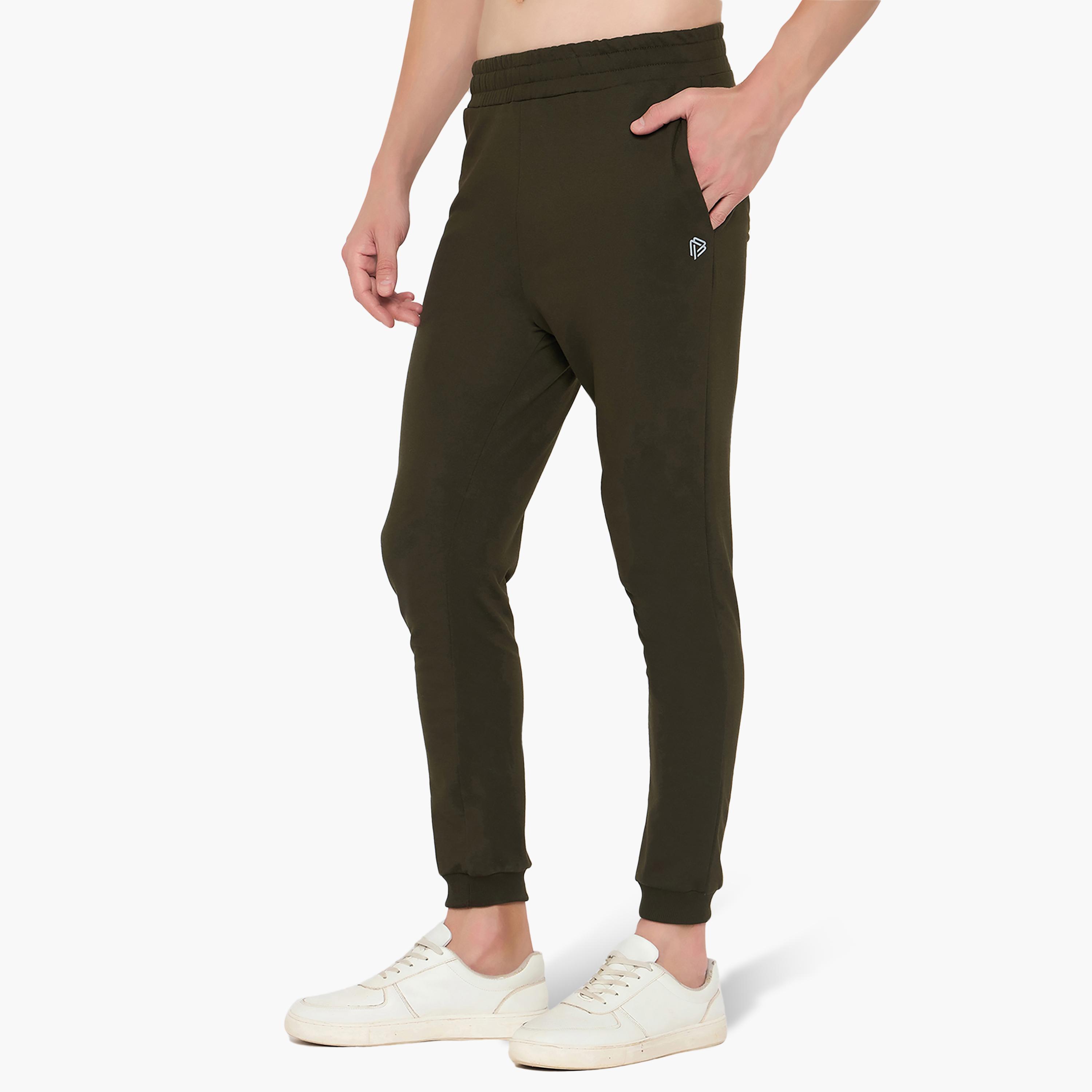 John Player Plain Mid-Rise Elasticated Waist Men's Joggers-men-clothing-nightwear-pyjamaandshorts-image-6