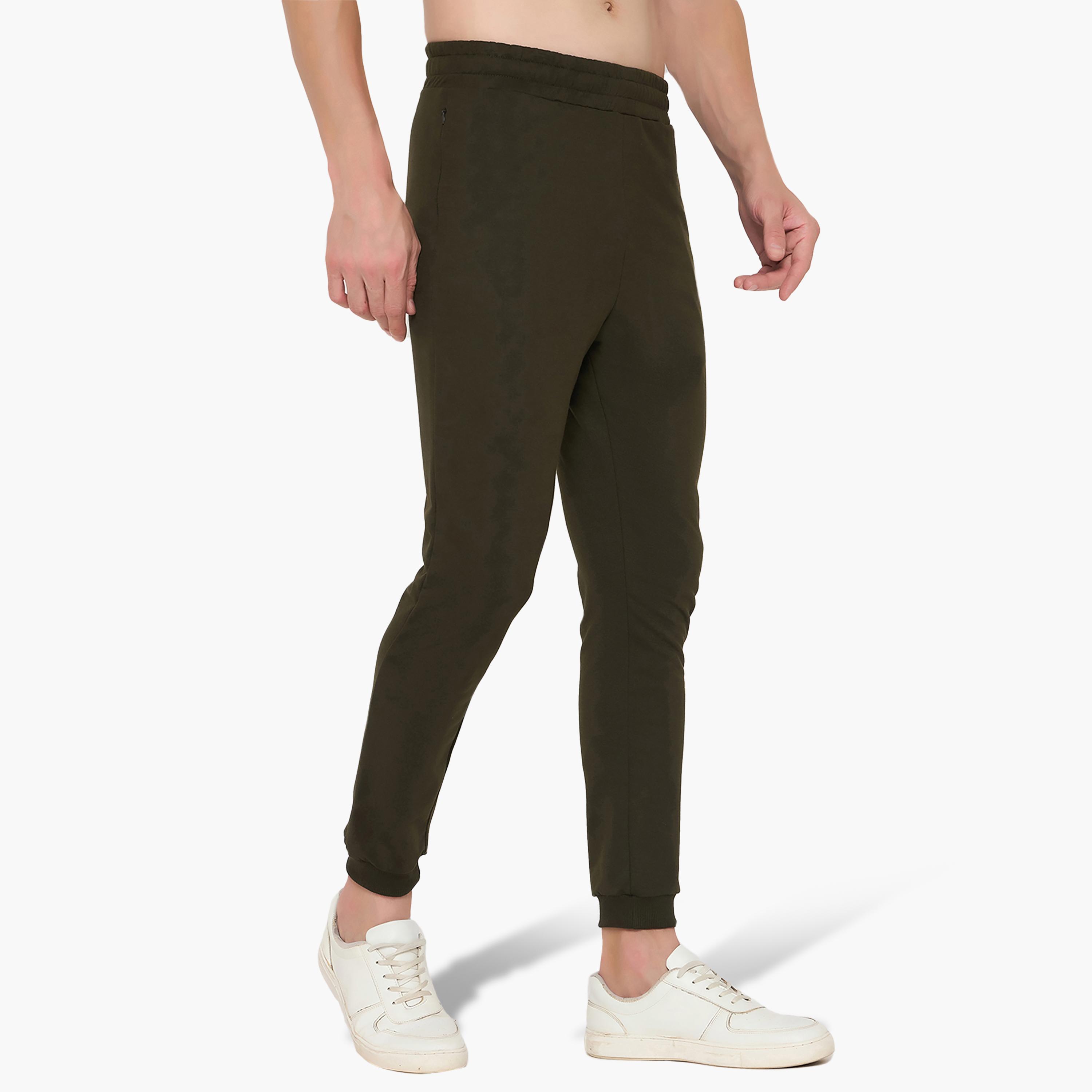 John Player Plain Mid-Rise Elasticated Waist Men's Joggers-men-clothing-nightwear-pyjamaandshorts-image-7