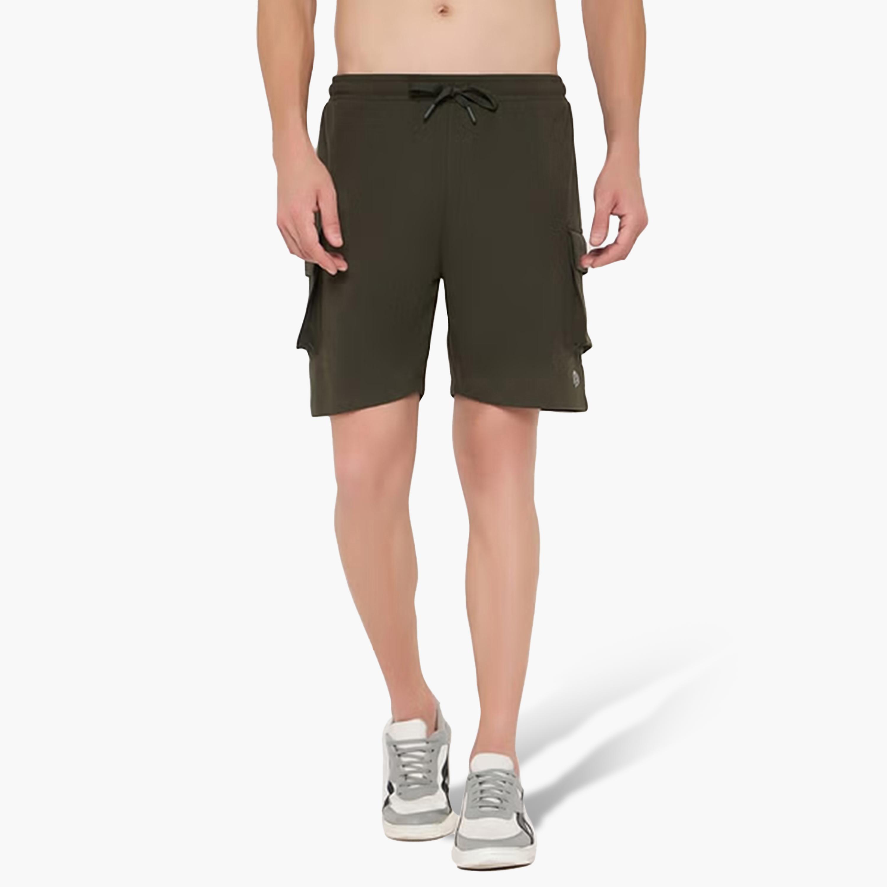 John Player Plain Mid-Rise Drawstring Waist Men's Shorts-men-clothing-nightwear-pyjamaandshorts-image-1