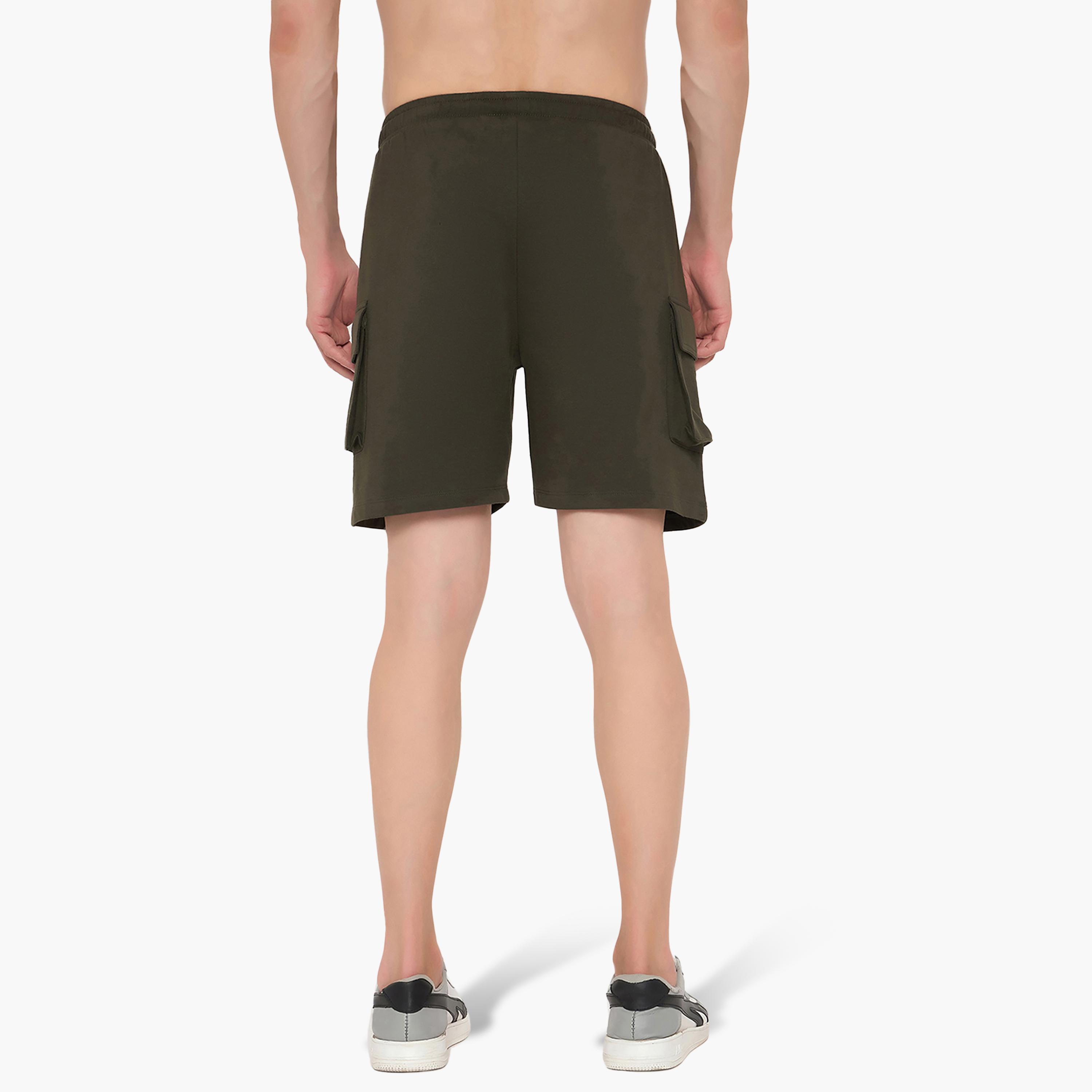 John Player Plain Mid-Rise Drawstring Waist Men's Shorts-men-clothing-nightwear-pyjamaandshorts-image-4