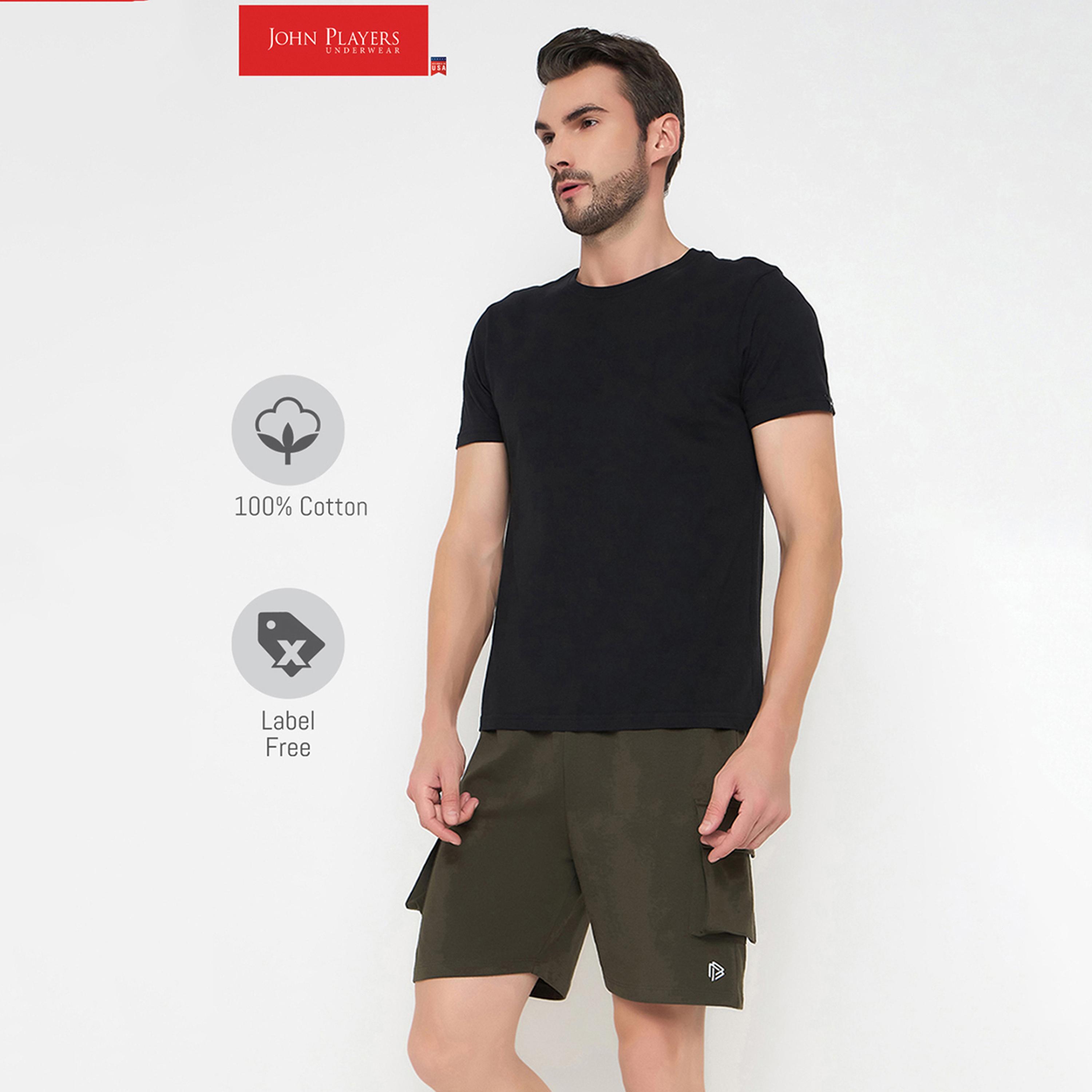 John Player Plain Mid-Rise Drawstring Waist Men's Shorts-men-clothing-nightwear-pyjamaandshorts-image-5
