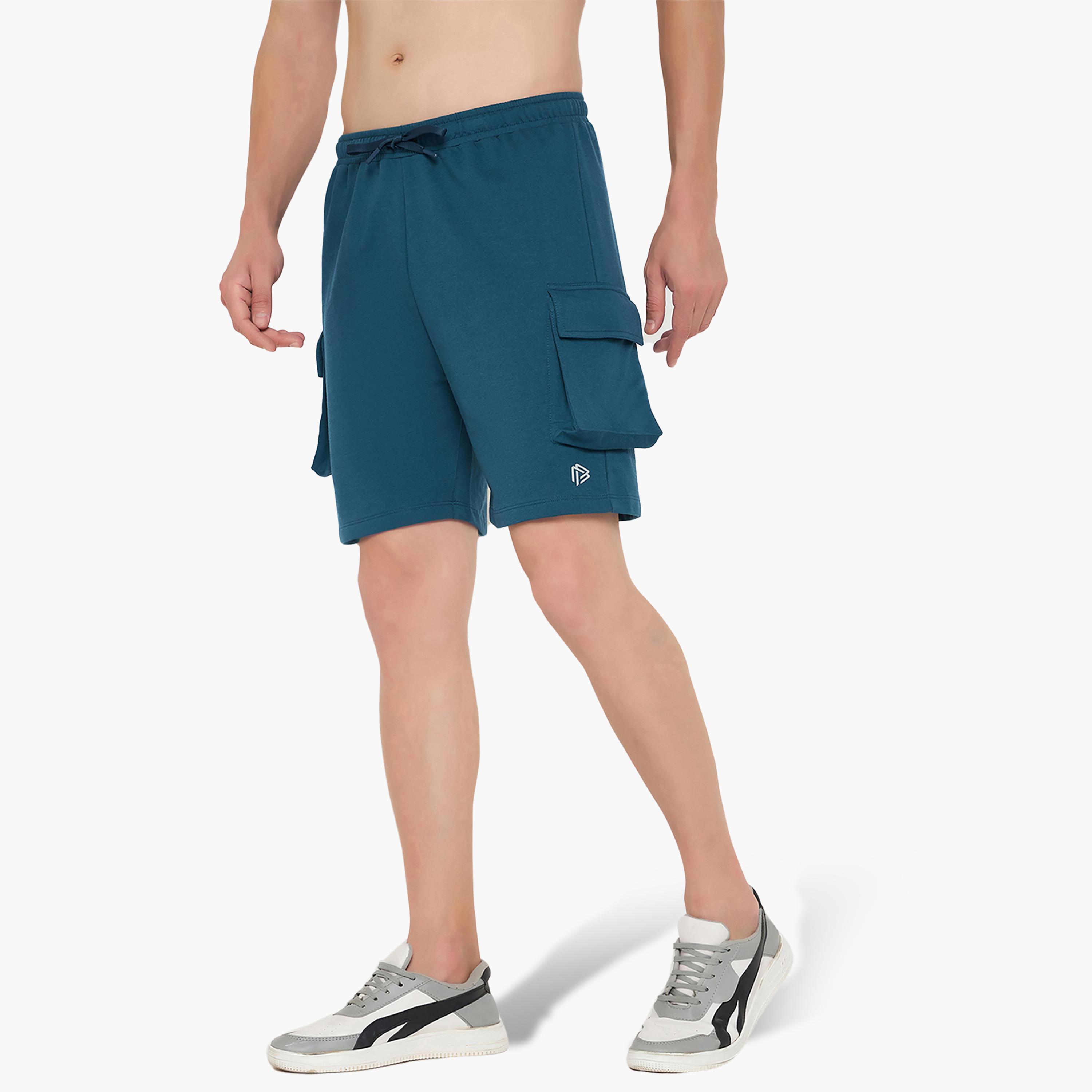 John Player Plain Mid-Rise Drawstring Waist Men's Shorts-men-clothing-nightwear-pyjamaandshorts-image-2
