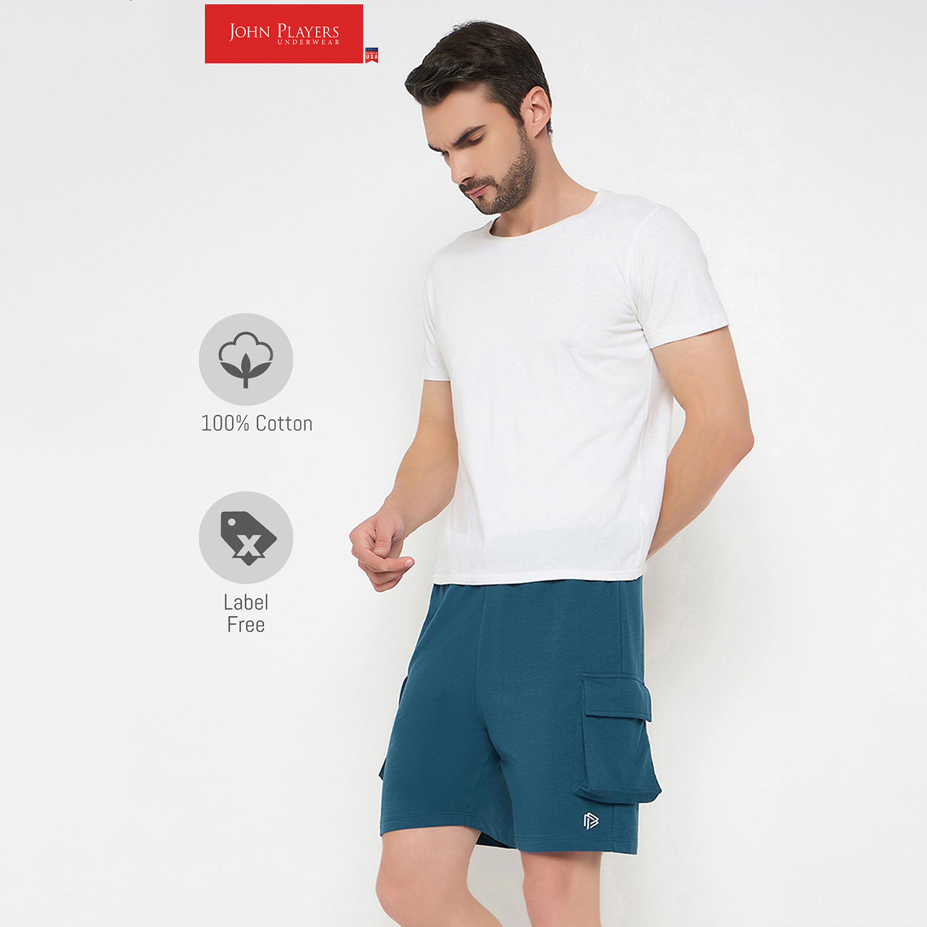 John Player Plain Mid-Rise Drawstring Waist Men's Shorts-men-clothing-nightwear-pyjamaandshorts-image-5