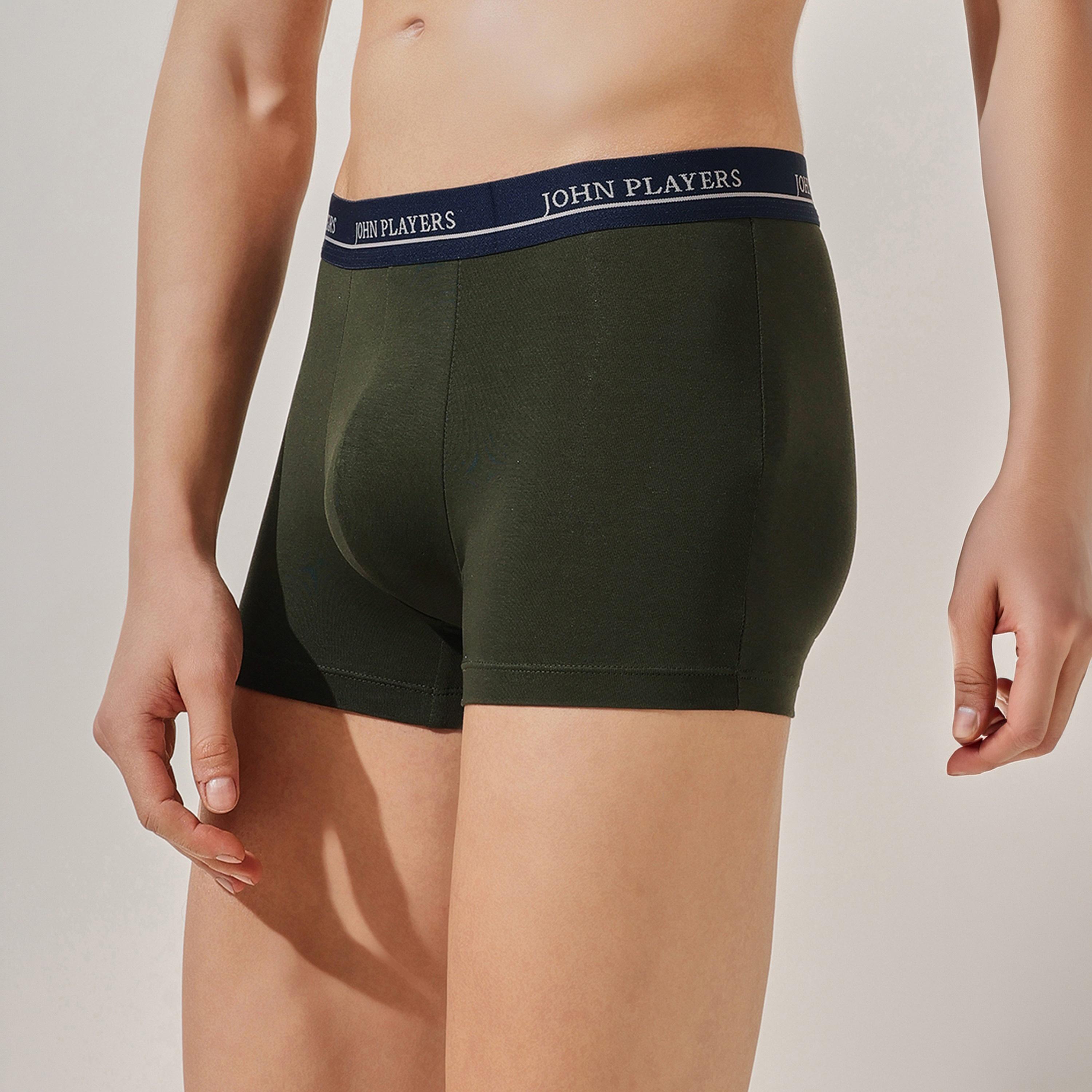 طقم قطعتين سراويل داخلية رجالية بخصر مطبوع بشعار الماركة من جون بلاير-men-clothing-innerwear-underwear-image-4