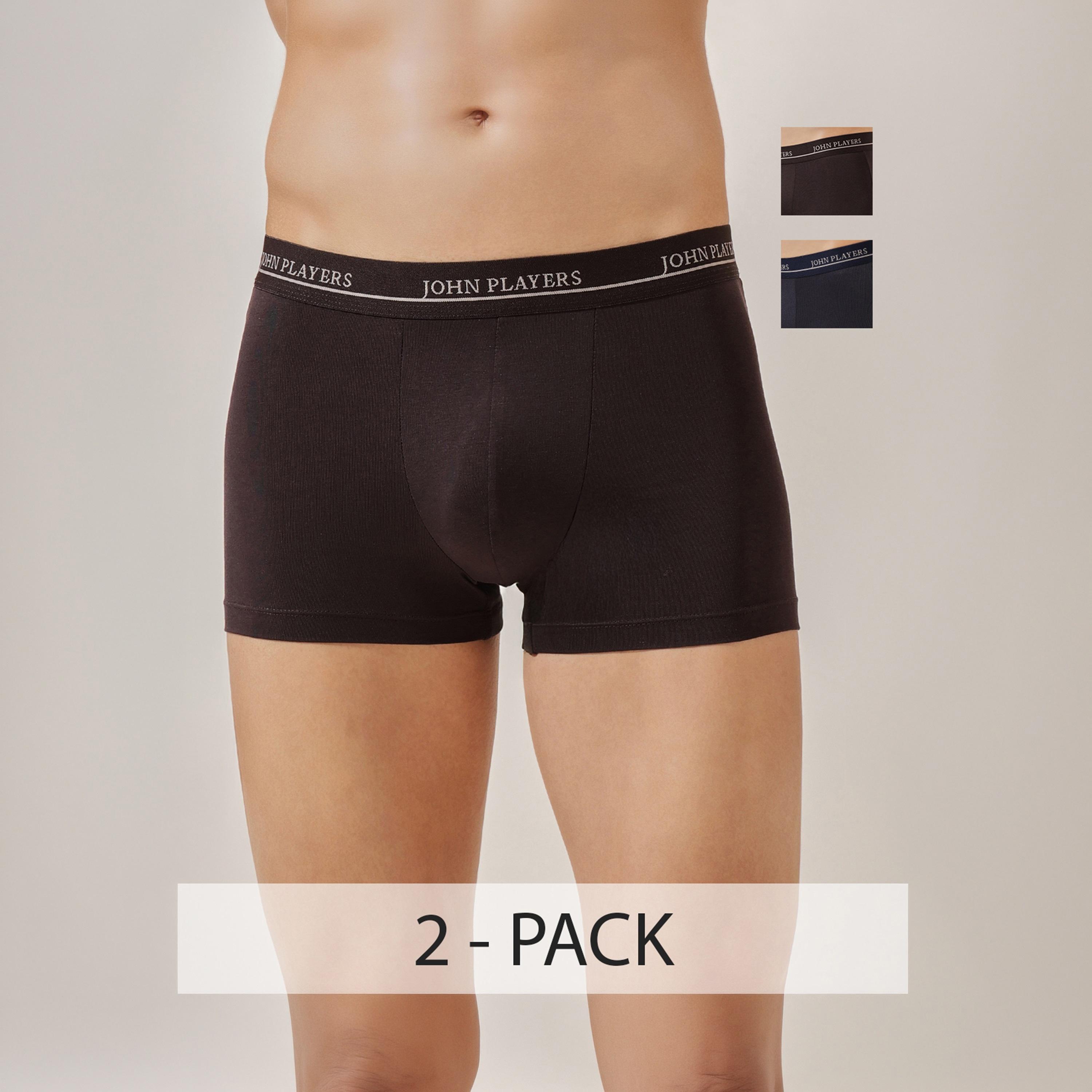 طقم قطعتين سراويل داخلية رجالية بخصر مطبوع بشعار الماركة من جون بلاير-men-clothing-innerwear-underwear-image-2