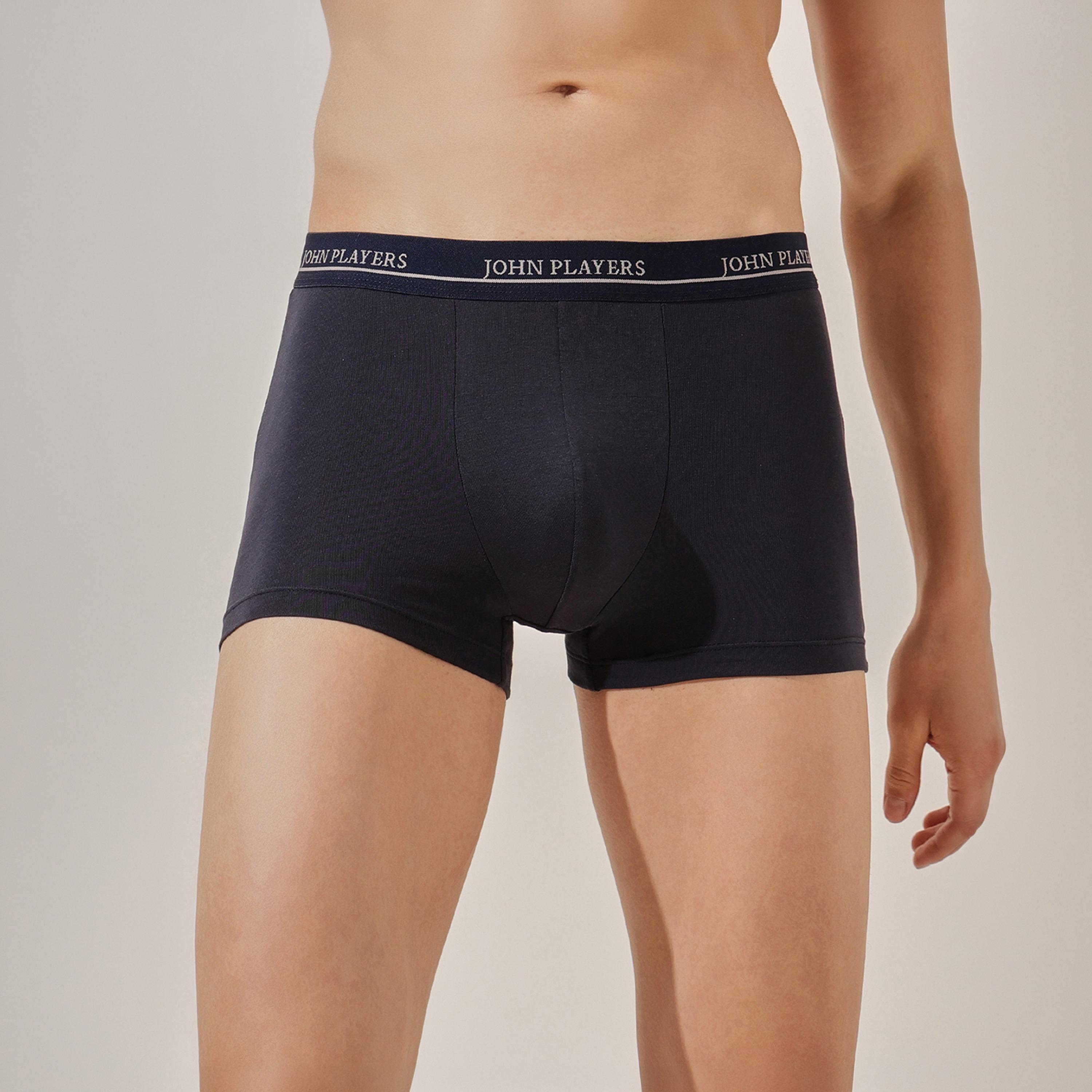 طقم قطعتين سراويل داخلية رجالية بخصر مطبوع بشعار الماركة من جون بلاير-men-clothing-innerwear-underwear-image-3