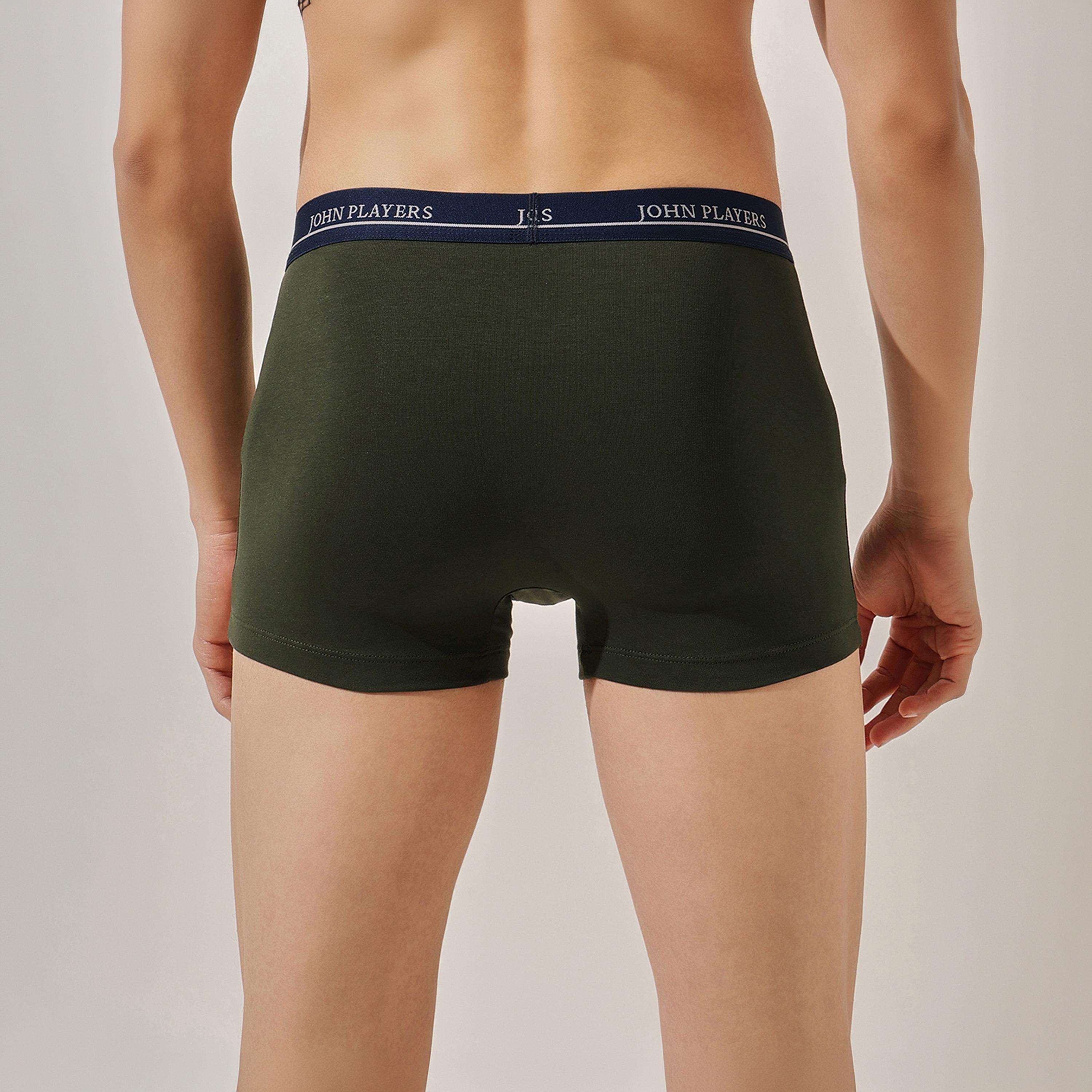 طقم قطعتين سراويل داخلية رجالية بخصر مطبوع بشعار الماركة من جون بلاير-men-clothing-innerwear-underwear-image-5