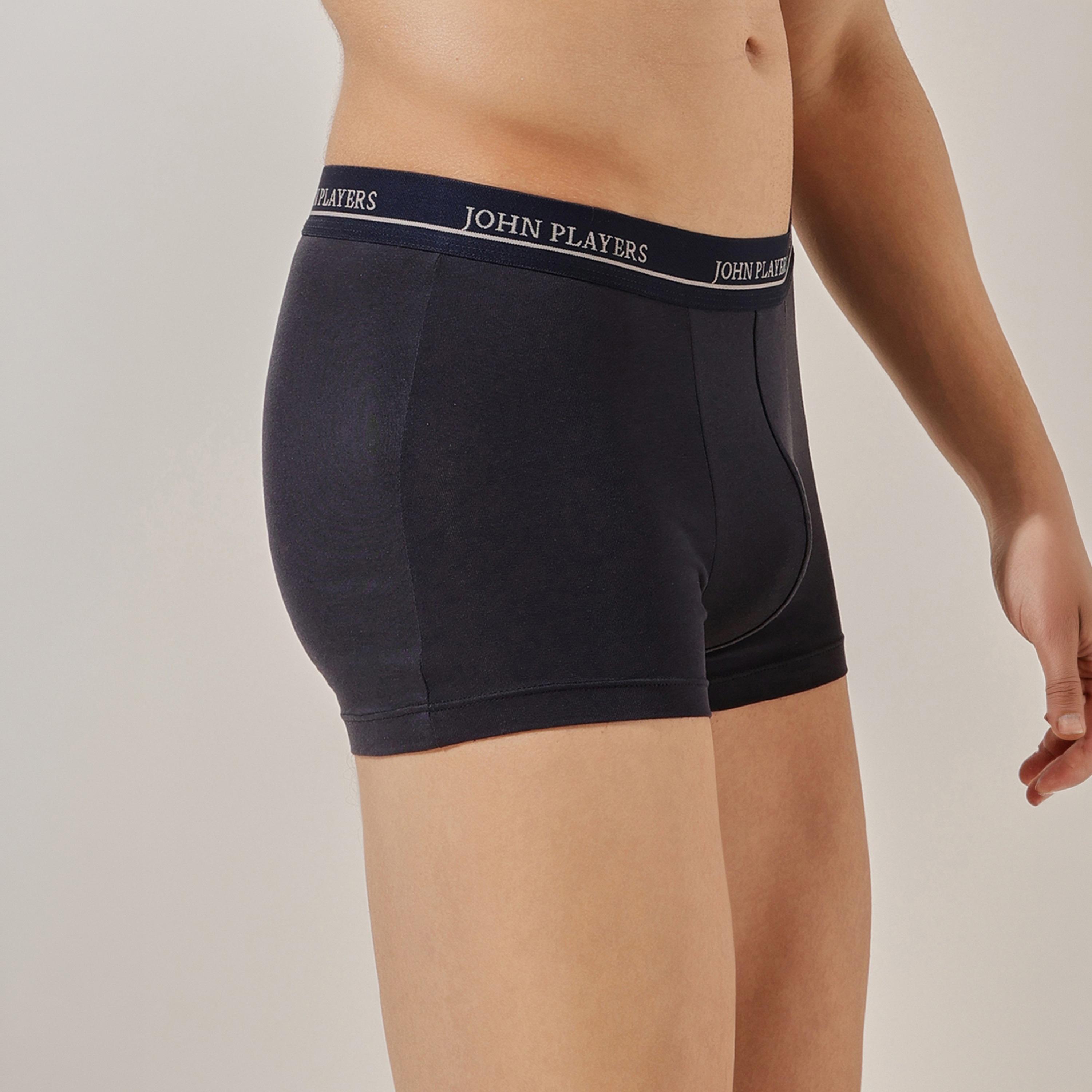 طقم قطعتين سراويل داخلية رجالية بخصر مطبوع بشعار الماركة من جون بلاير-men-clothing-innerwear-underwear-image-7