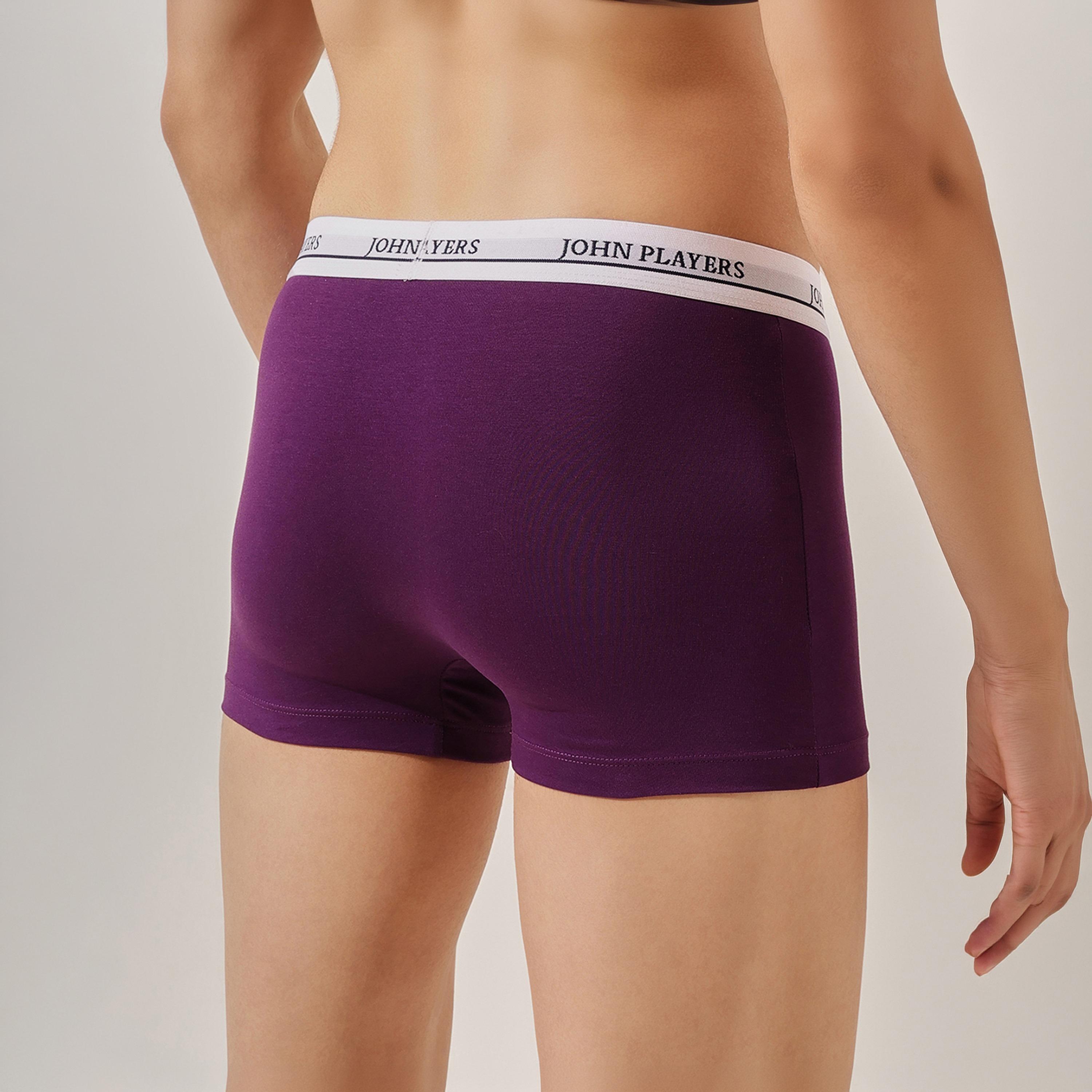 طقم قطعتين سراويل داخلية رجالية بخصر مطبوع بشعار الماركة من جون بلاير-men-clothing-innerwear-underwear-image-4