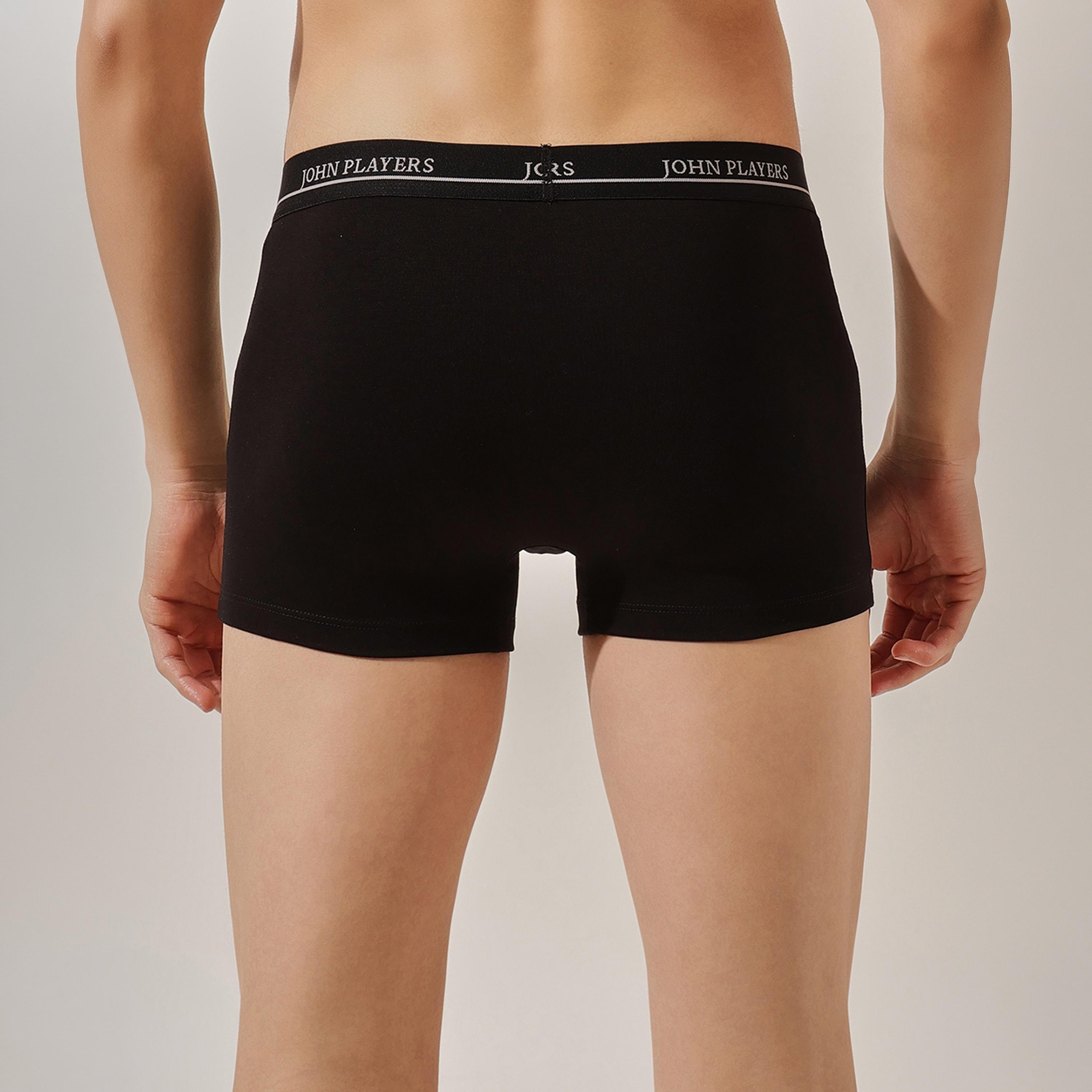 طقم قطعتين سراويل داخلية رجالية بخصر مطبوع بشعار الماركة من جون بلاير-men-clothing-innerwear-underwear-image-6