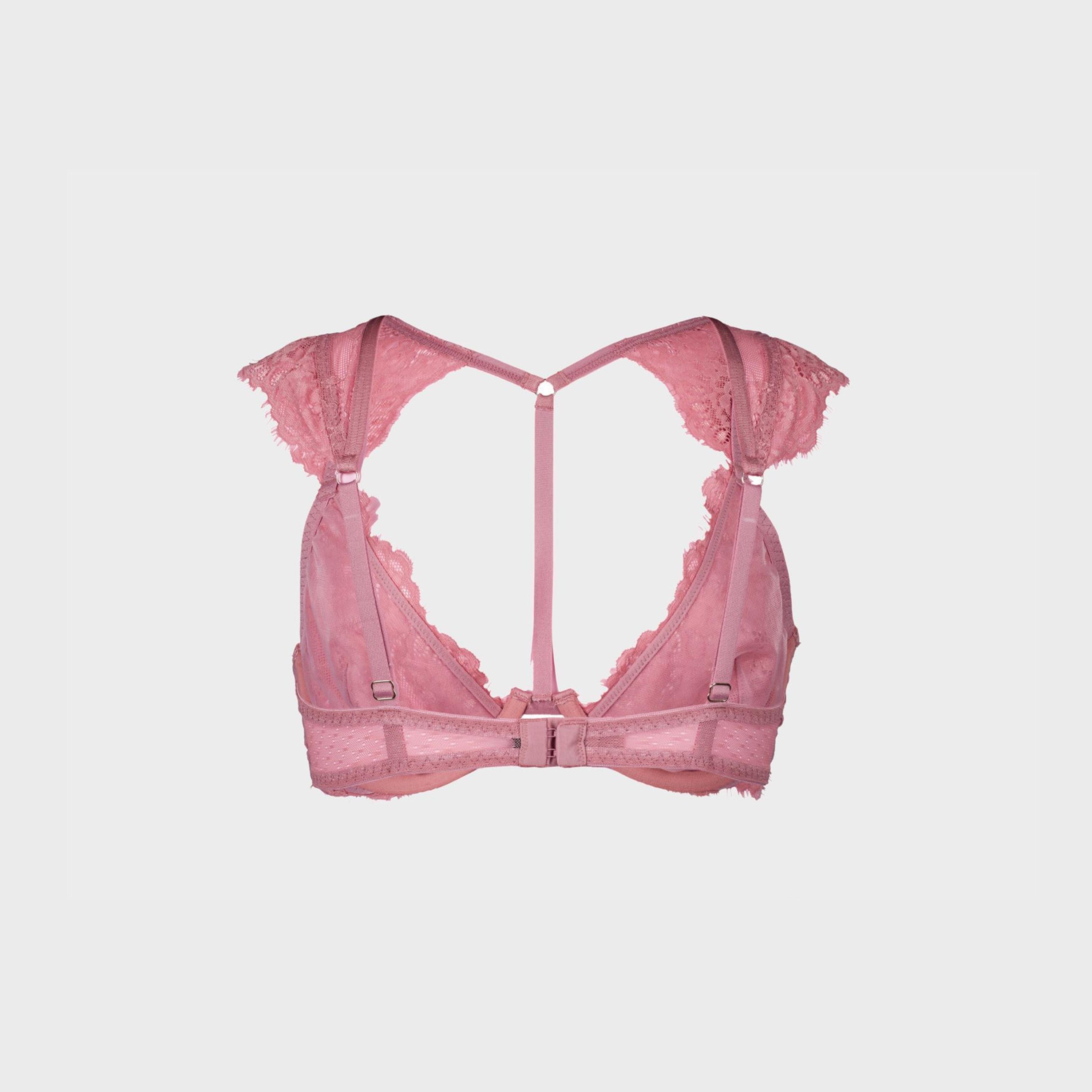 La Senza Non-Padded Non-Wired Pink Women's Plunge Bra-women-clothing-lingerie-bras-image-5