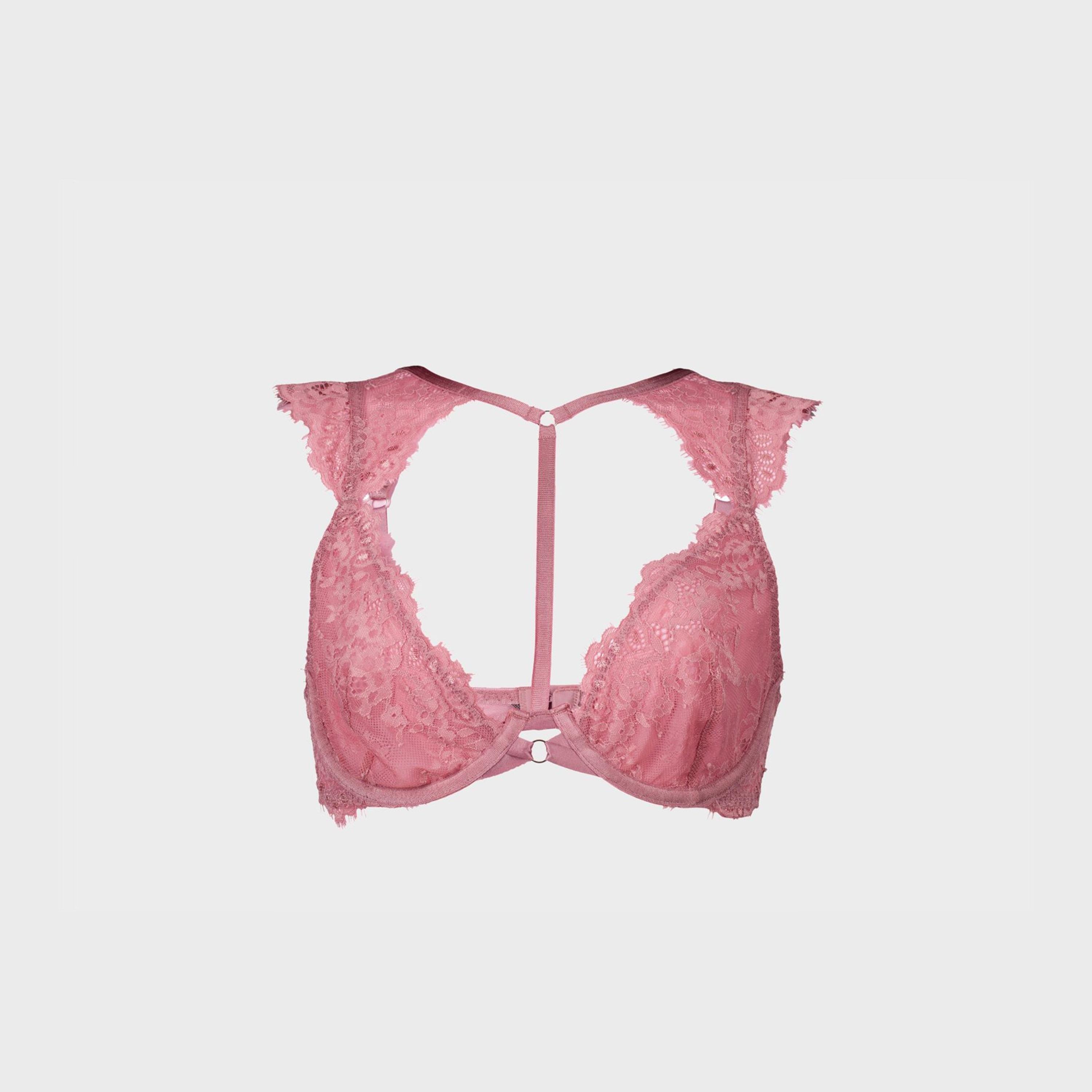 La Senza Non-Padded Non-Wired Pink Women's Plunge Bra-women-clothing-lingerie-bras-image-7