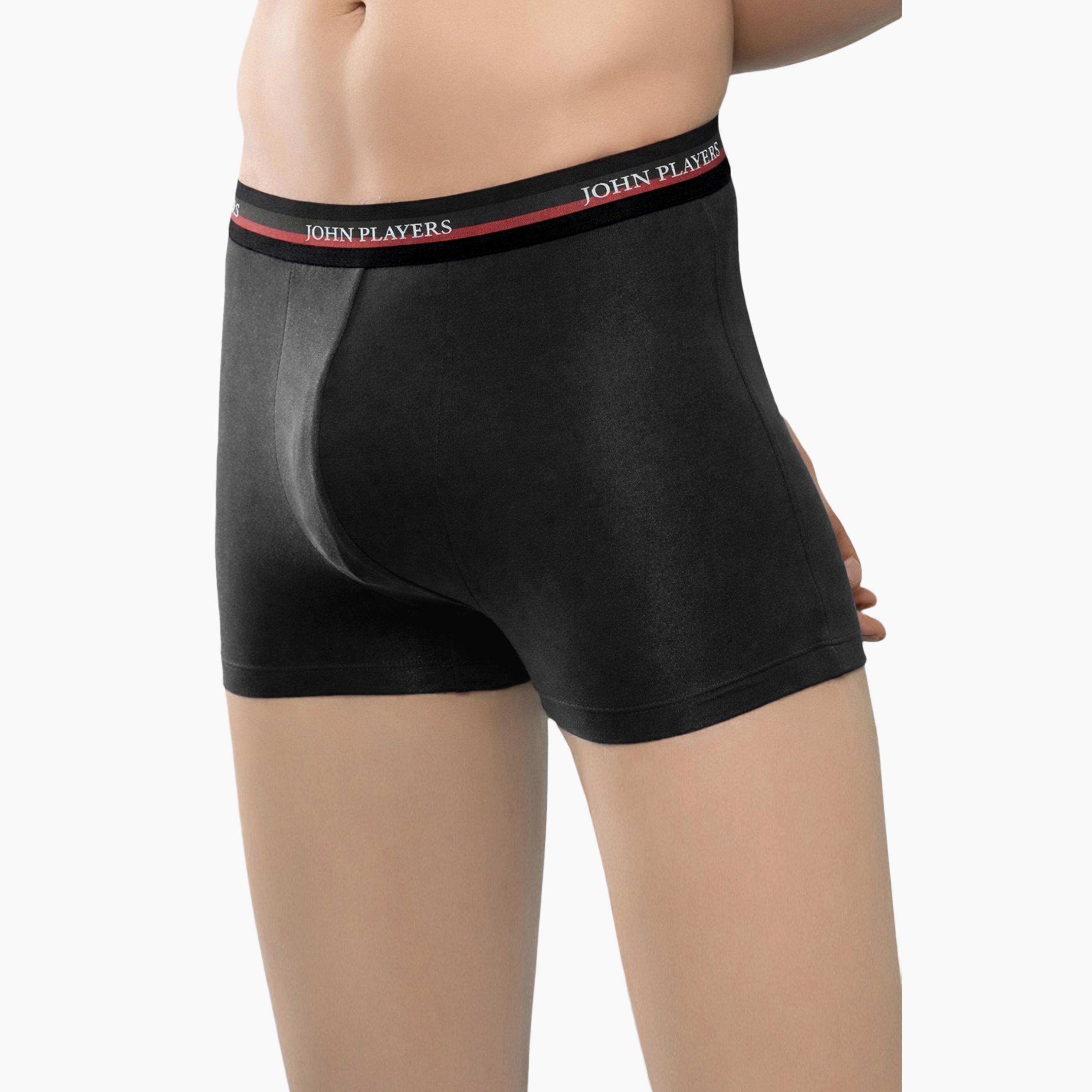 طقم قطعتين سراويل داخلية رجالية بخصر مطبوع بشعار الماركة من جون بلاير-men-clothing-innerwear-underwear-image-2