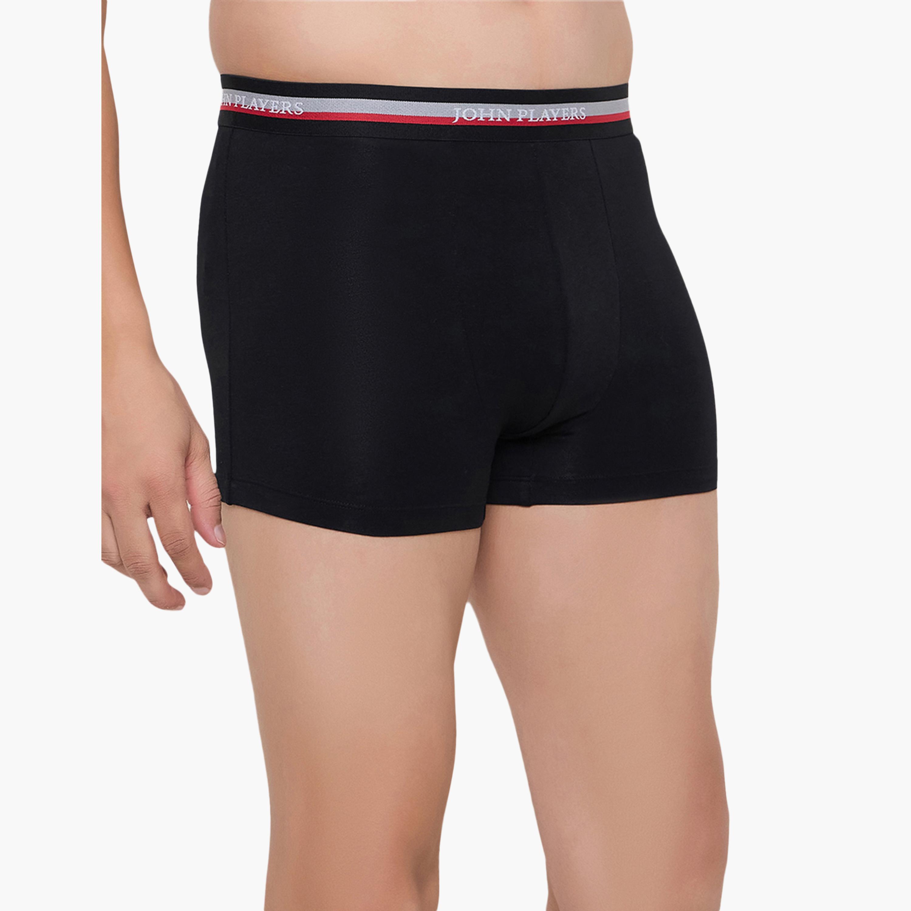 طقم قطعتين سراويل داخلية رجالية بخصر مطبوع بشعار الماركة من جون بلاير-men-clothing-innerwear-underwear-image-3