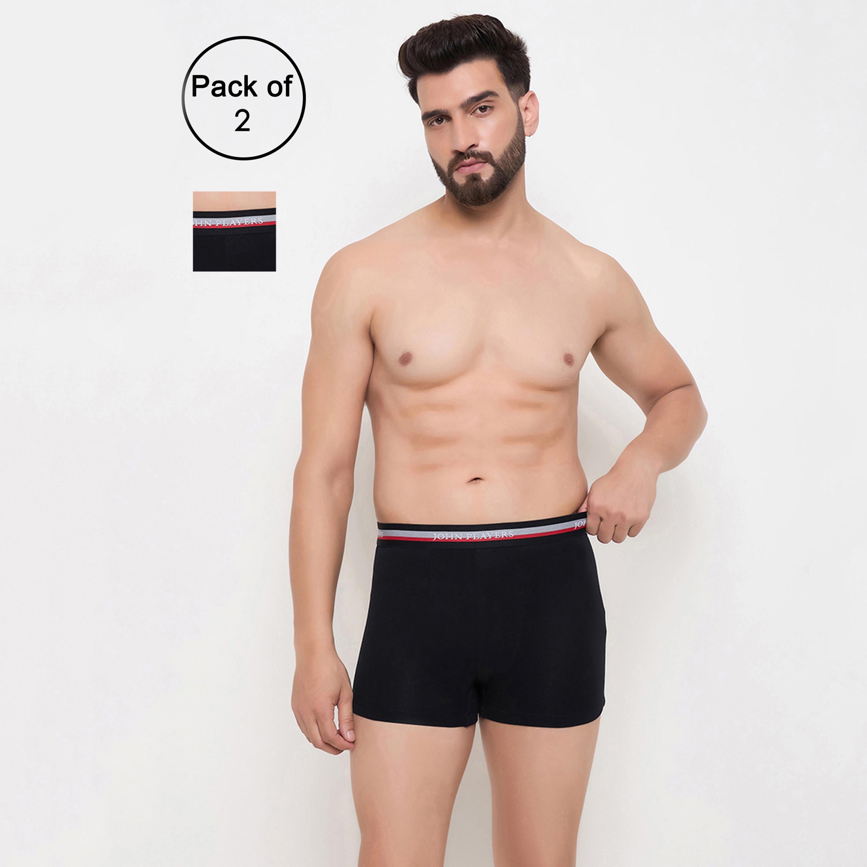 طقم قطعتين سراويل داخلية رجالية بخصر مطبوع بشعار الماركة من جون بلاير-men-clothing-innerwear-underwear-image-5