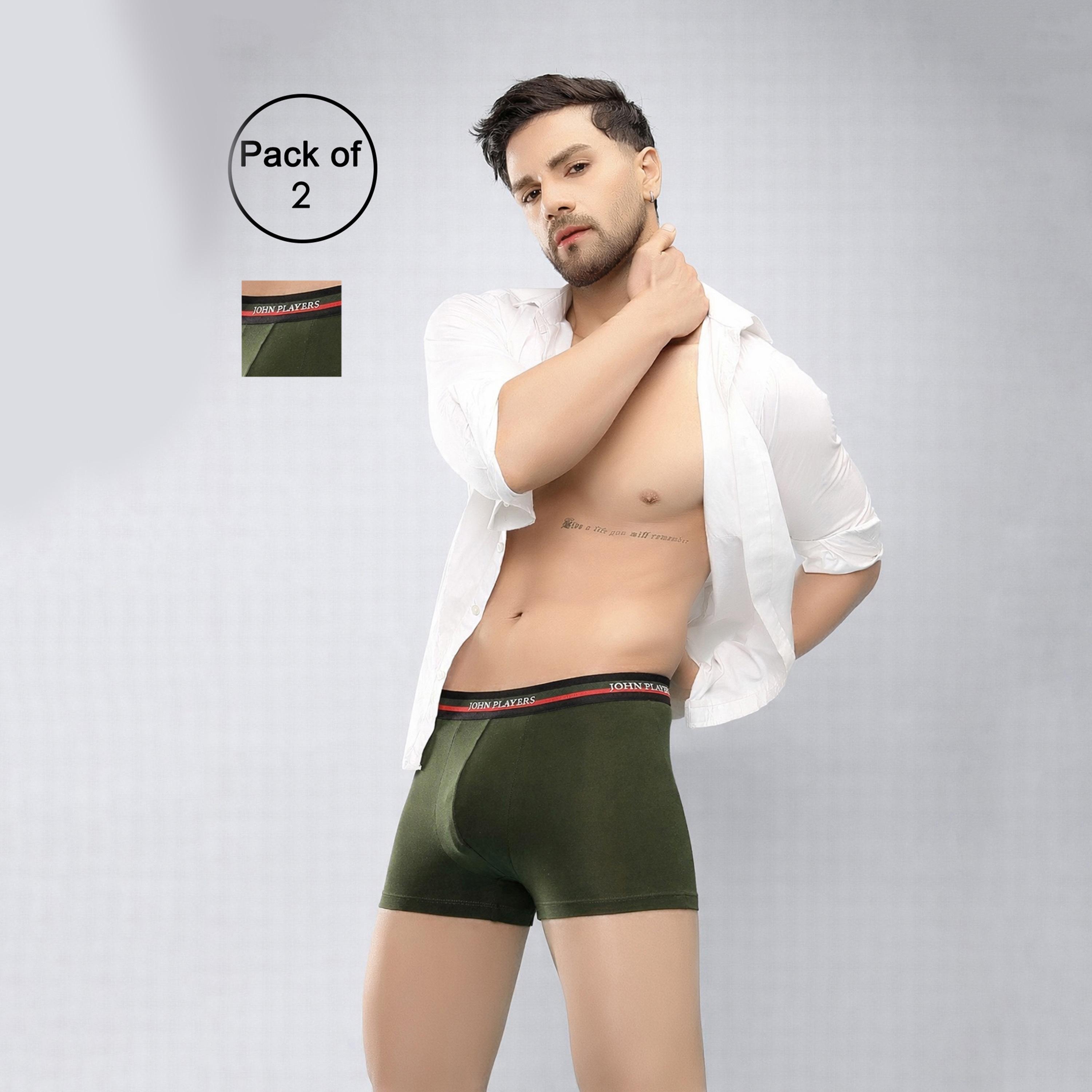 John Player Pack of 2 Brand Print Waistband Men's Trunks-men-clothing-innerwear-underwear-image-4