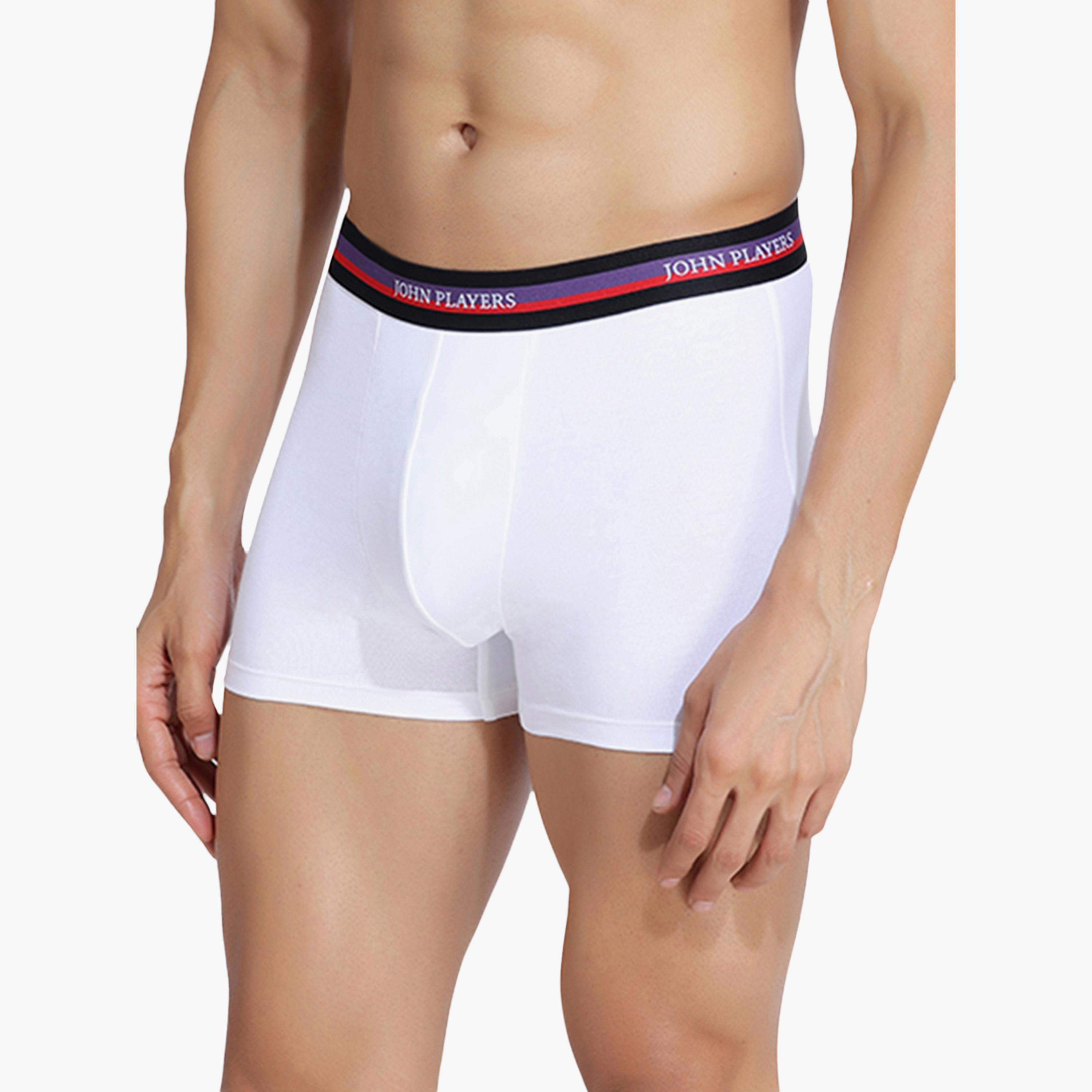 John Player Pack of 2 Brand Print Waistband Men's Trunks-men-clothing-innerwear-underwear-image-2