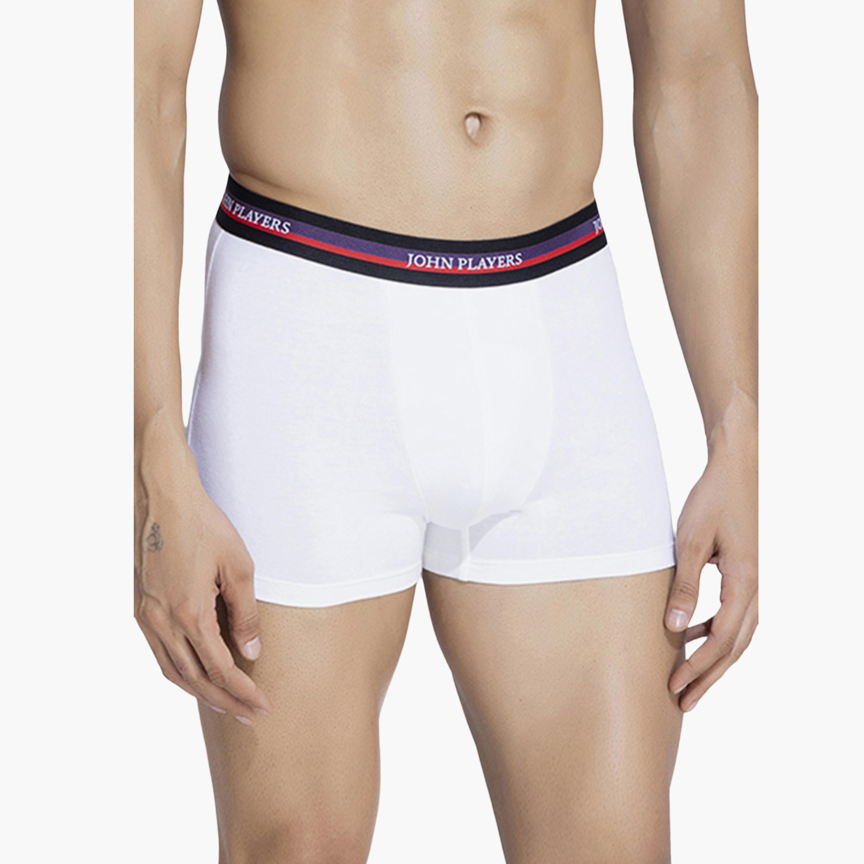 John Player Pack of 2 Brand Print Waistband Men's Trunks-men-clothing-innerwear-underwear-image-3