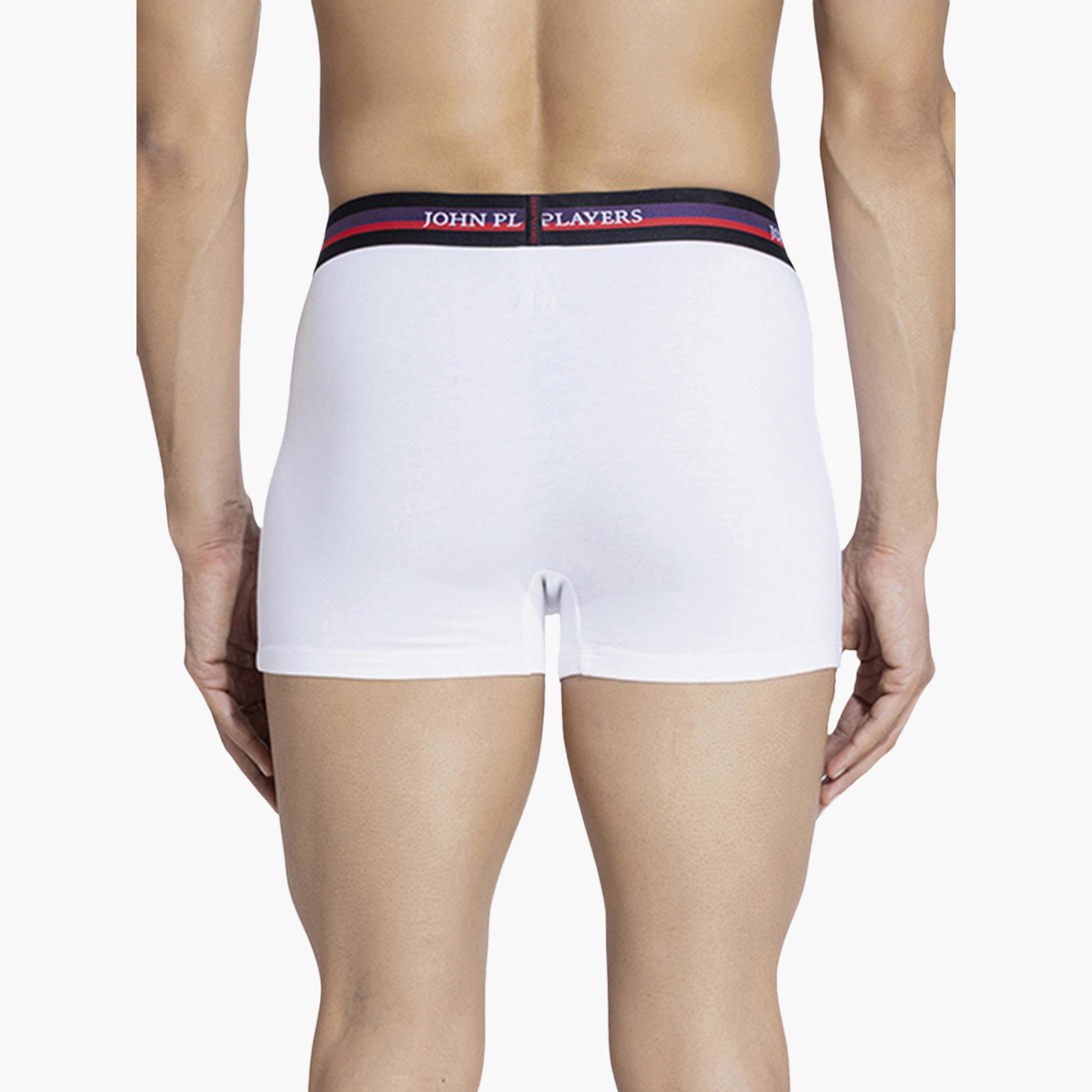 John Player Pack of 2 Brand Print Waistband Men's Trunks-men-clothing-innerwear-underwear-image-4