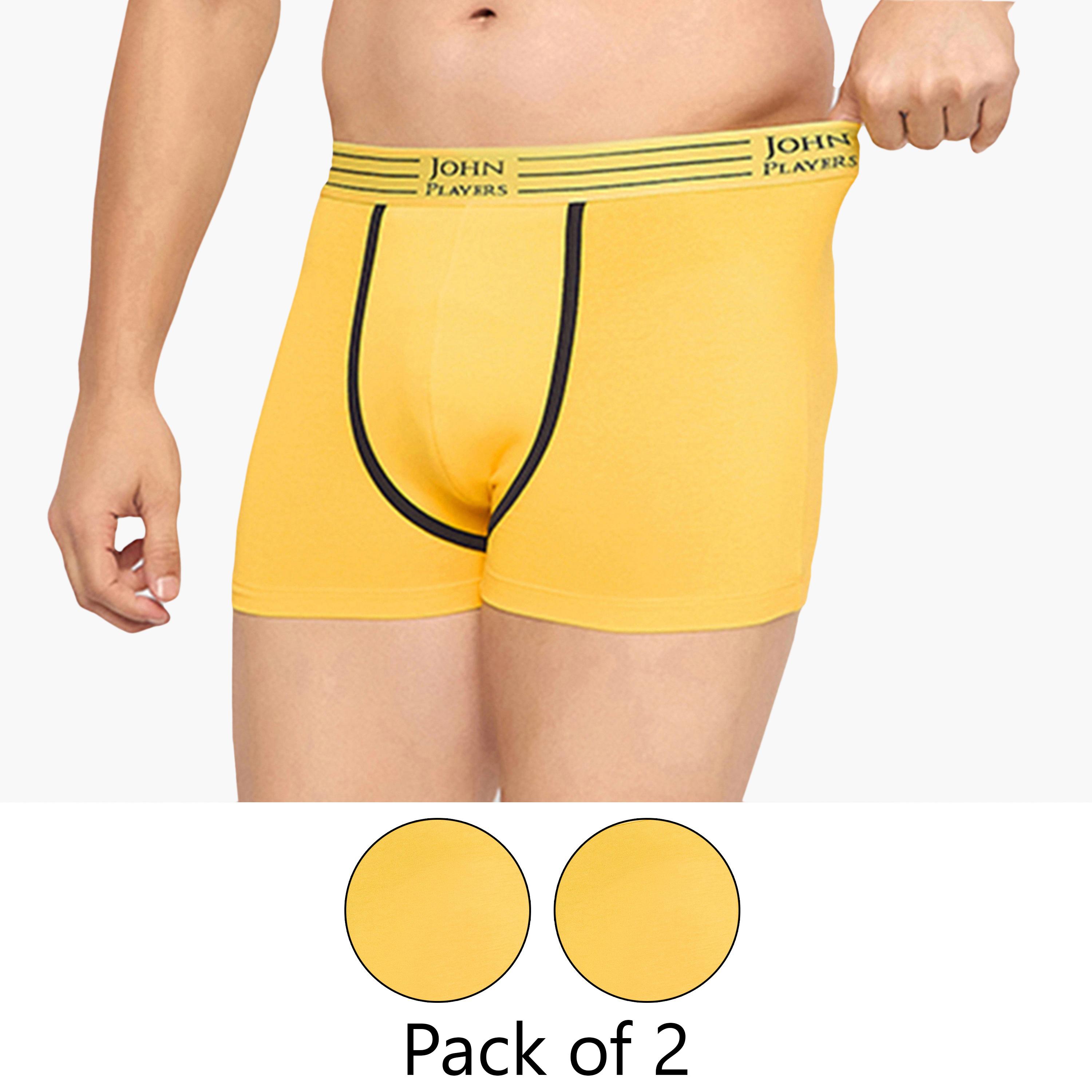 John Player Pack of 2 Brand Print Waistband Men's Trunks-men-clothing-innerwear-underwear-image-1