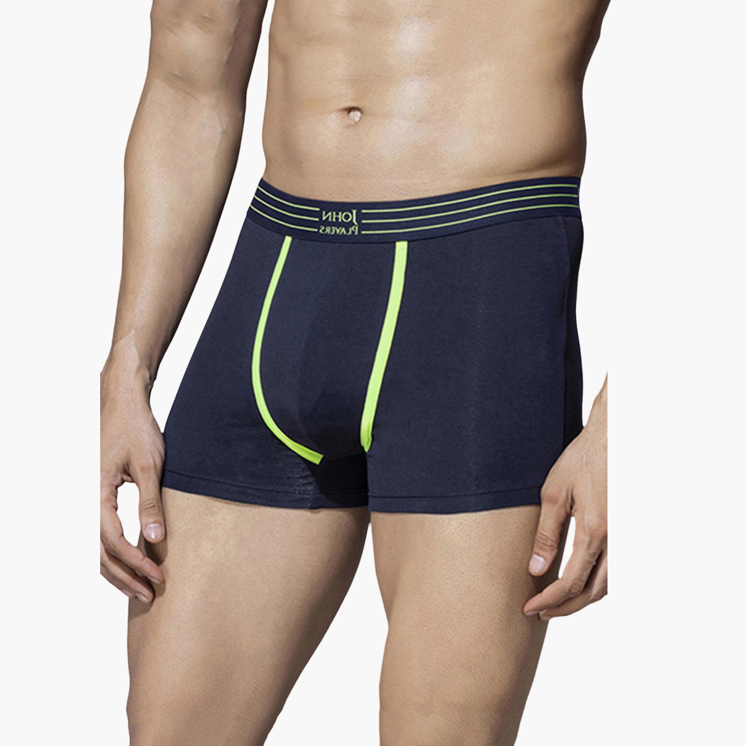 John Player Pack of 2 Brand Print Waistband Men's Trunks-men-clothing-innerwear-underwear-image-2