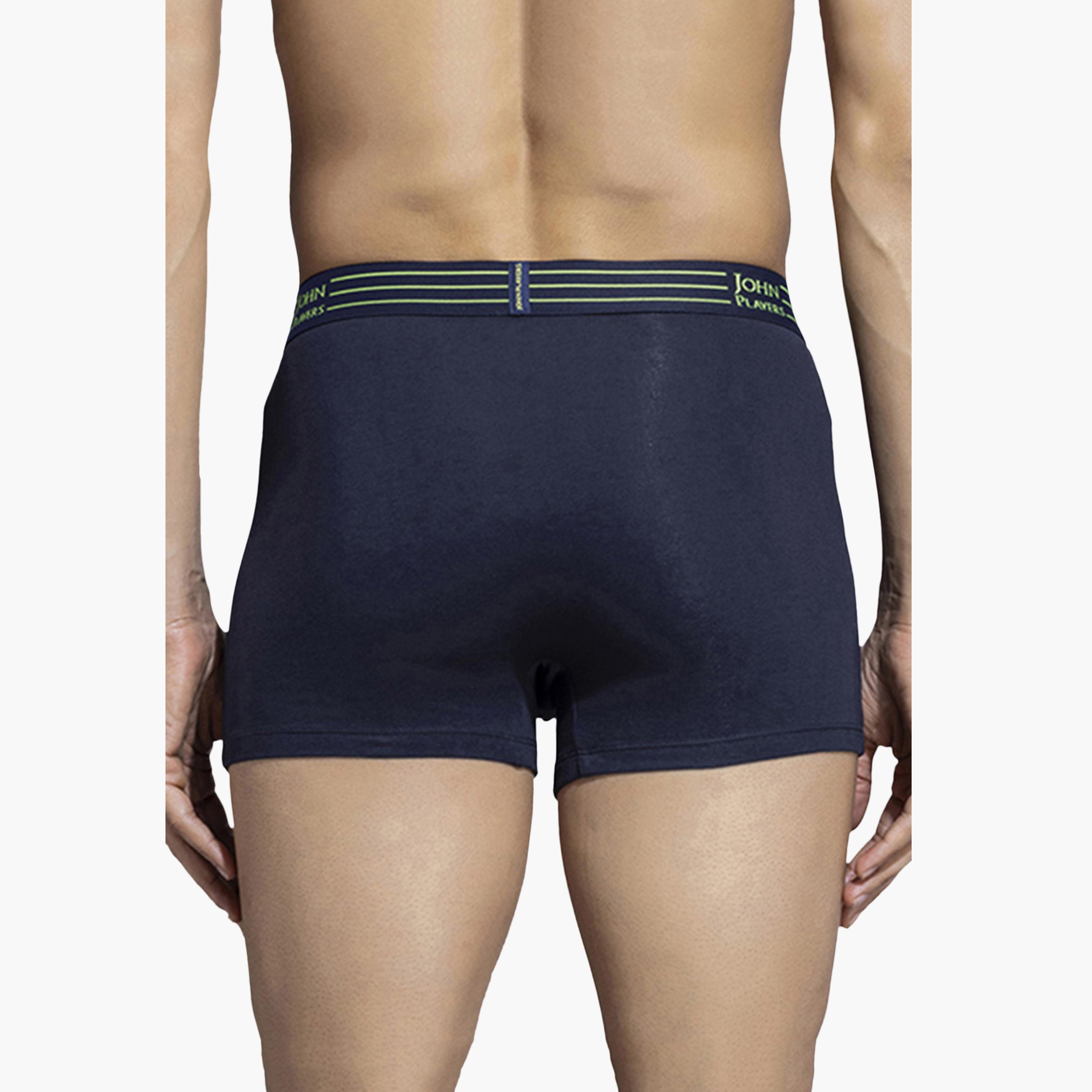 John Player Pack of 2 Brand Print Waistband Men's Trunks-men-clothing-innerwear-underwear-image-4