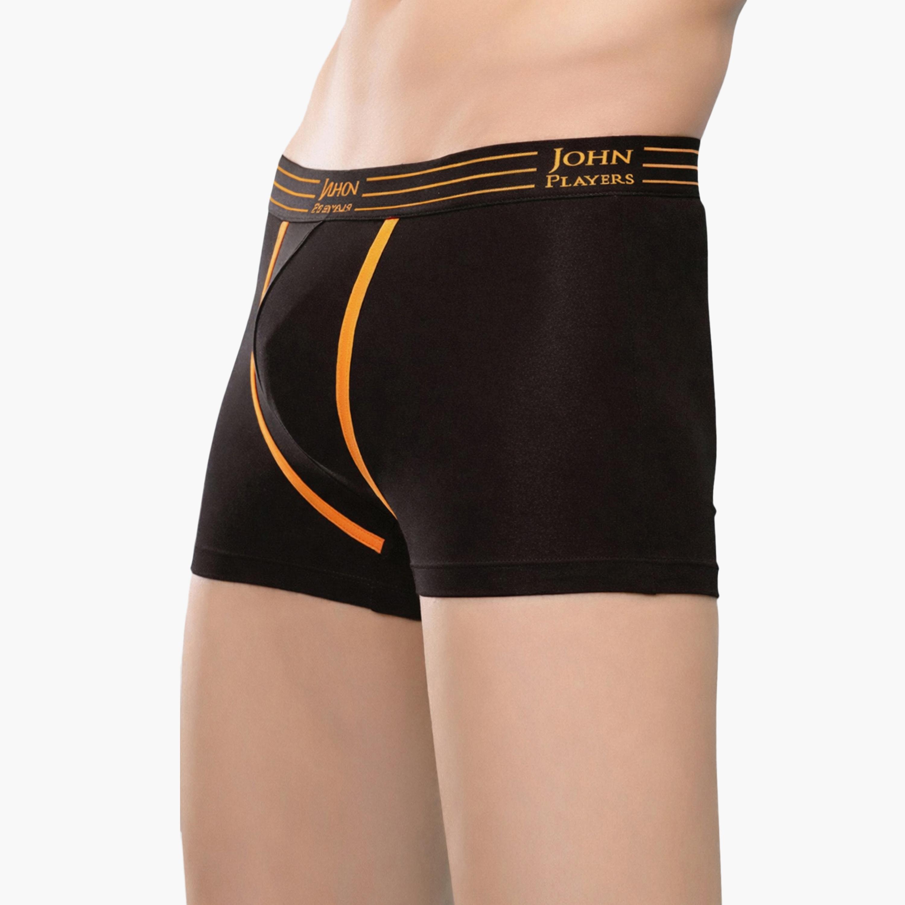 John Player Pack of 2 Brand Print Waistband Men's Trunks-men-clothing-innerwear-underwear-image-2