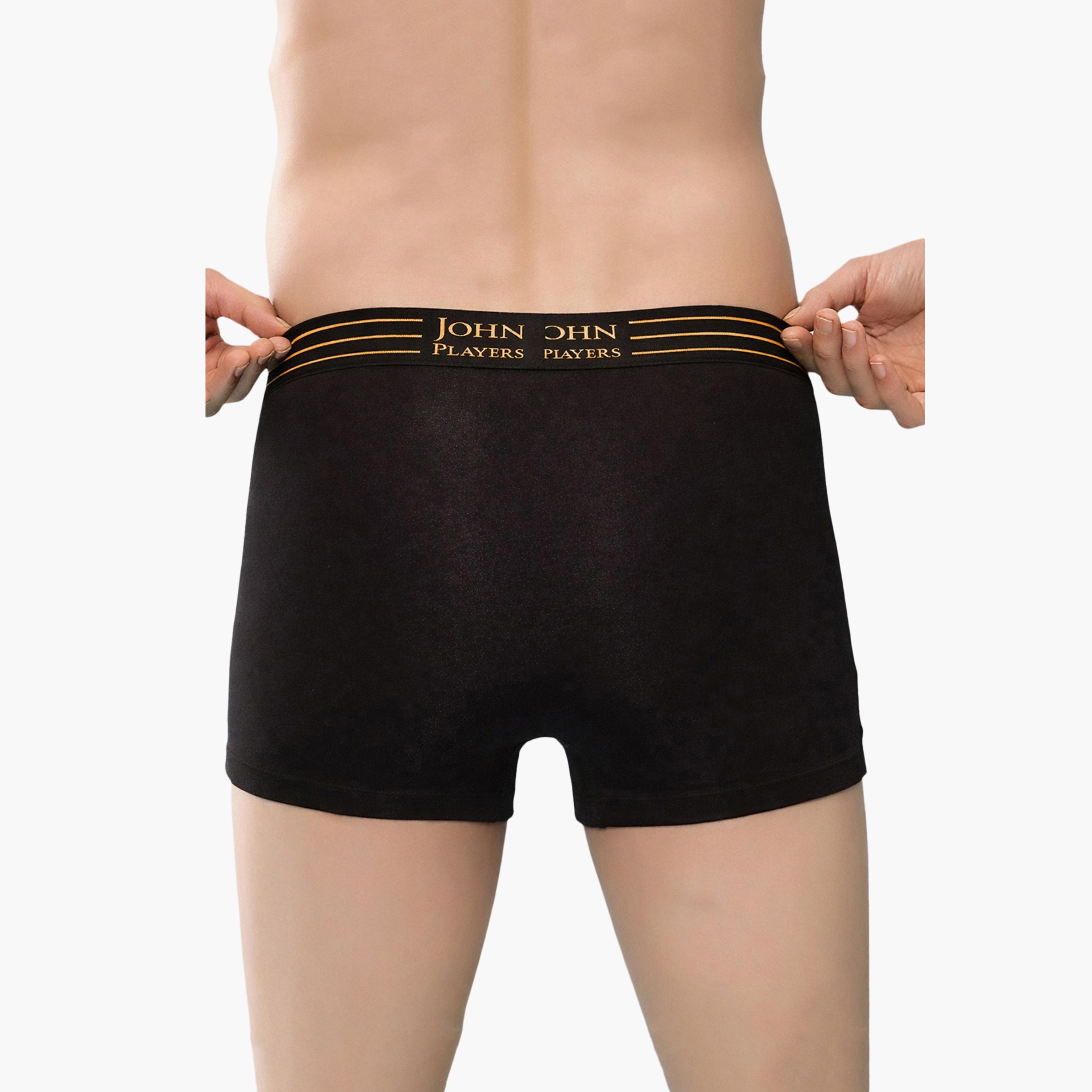 John Player Pack of 2 Brand Print Waistband Men's Trunks-men-clothing-innerwear-underwear-image-4