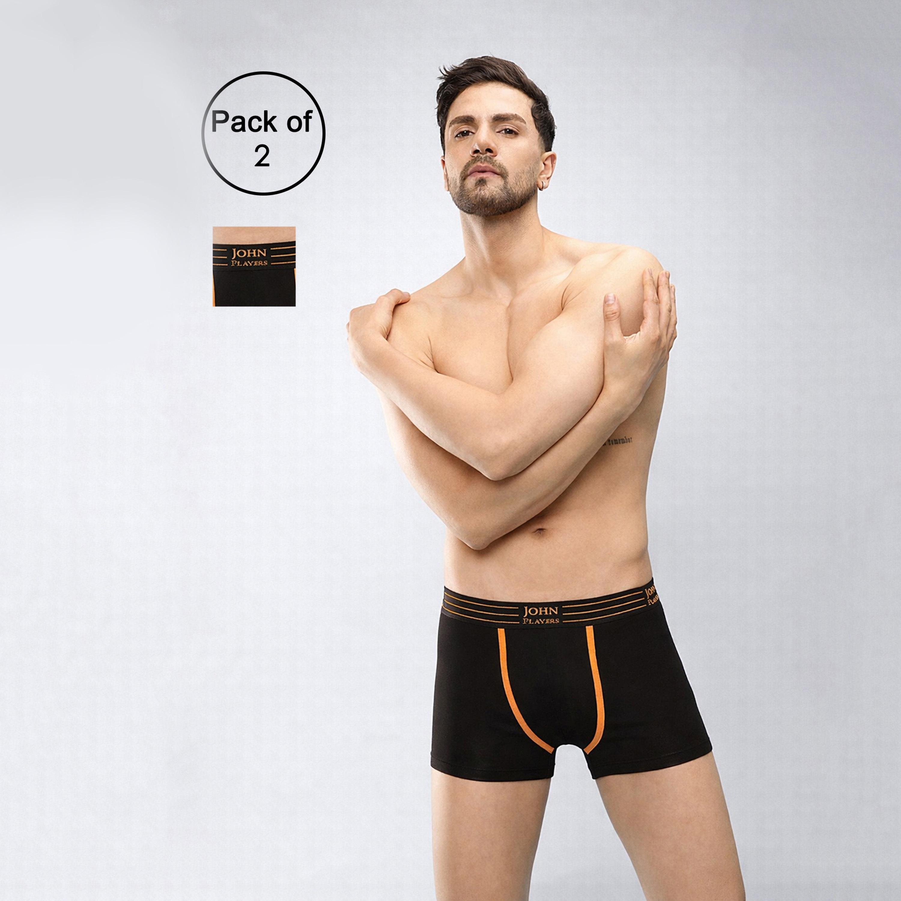John Player Pack of 2 Brand Print Waistband Men's Trunks-men-clothing-innerwear-underwear-image-5