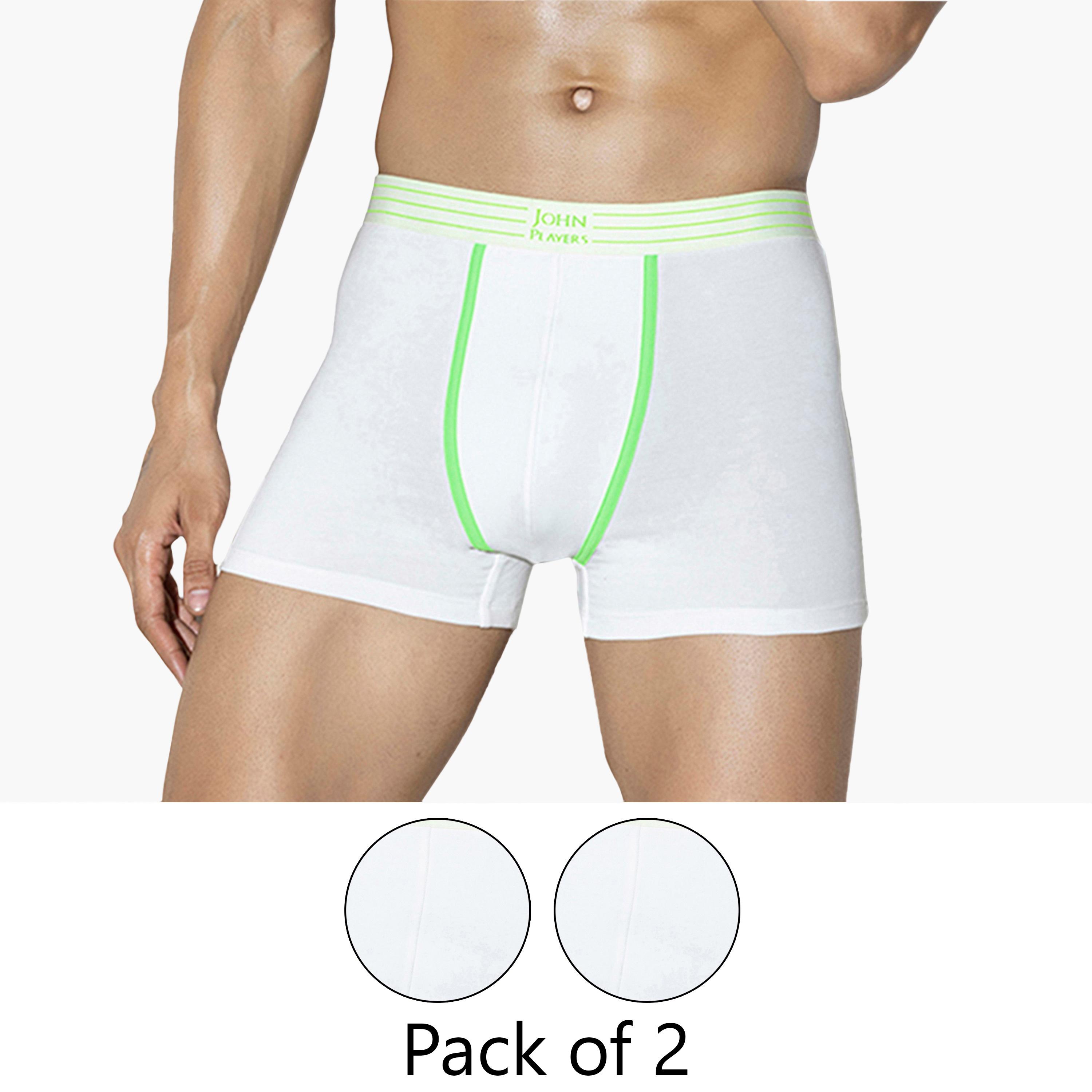 John Player Pack of 2 Brand Print Waistband Men's Trunks-men-clothing-innerwear-underwear-image-1