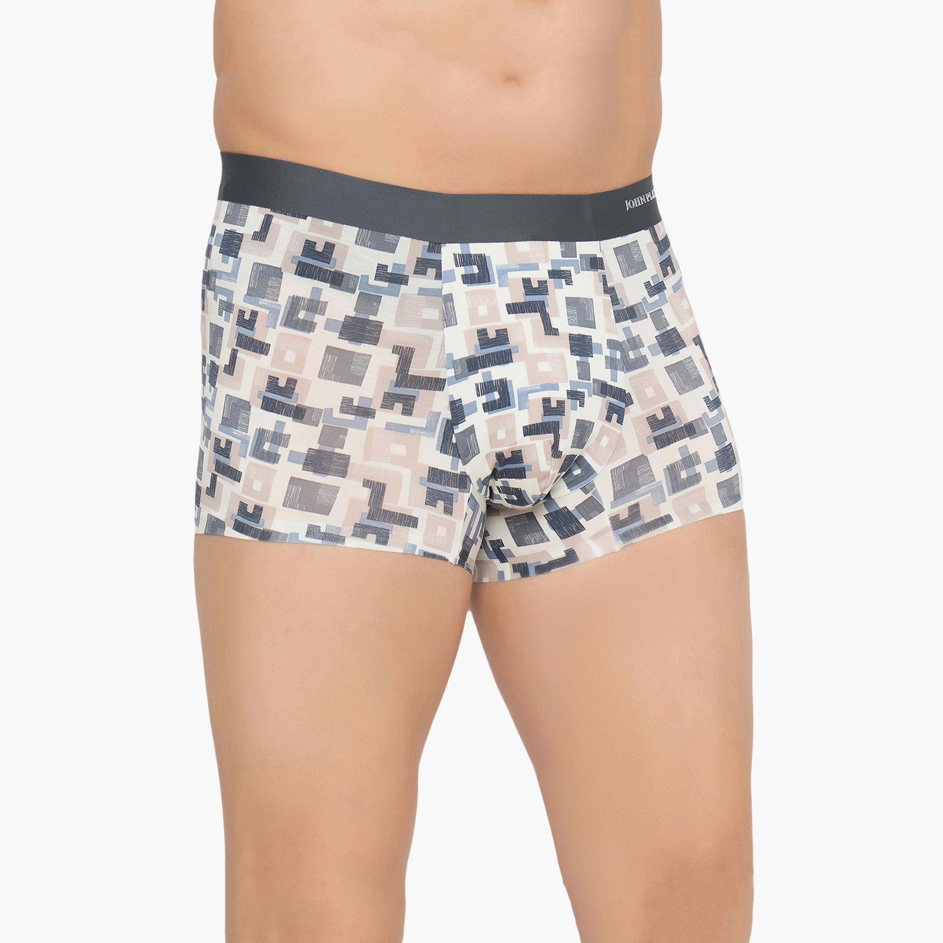 John Player Bonded Print Men's Trunks with Free Socks-men-clothing-innerwear-underwear-image-3