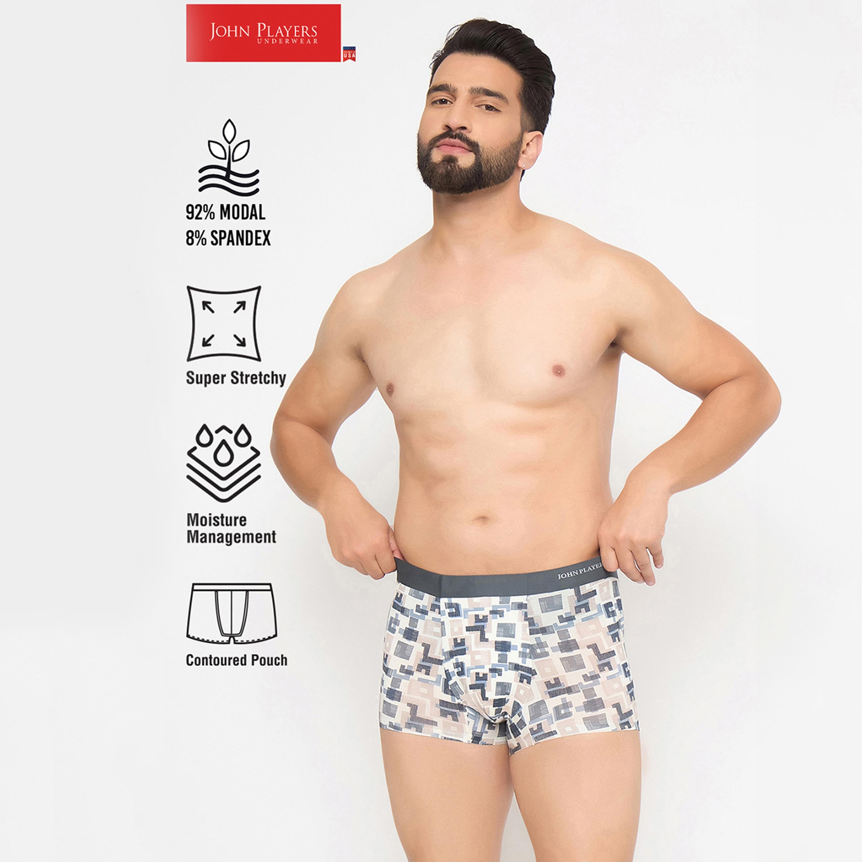 John Player Bonded Print Men's Trunks with Free Socks-men-clothing-innerwear-underwear-image-6