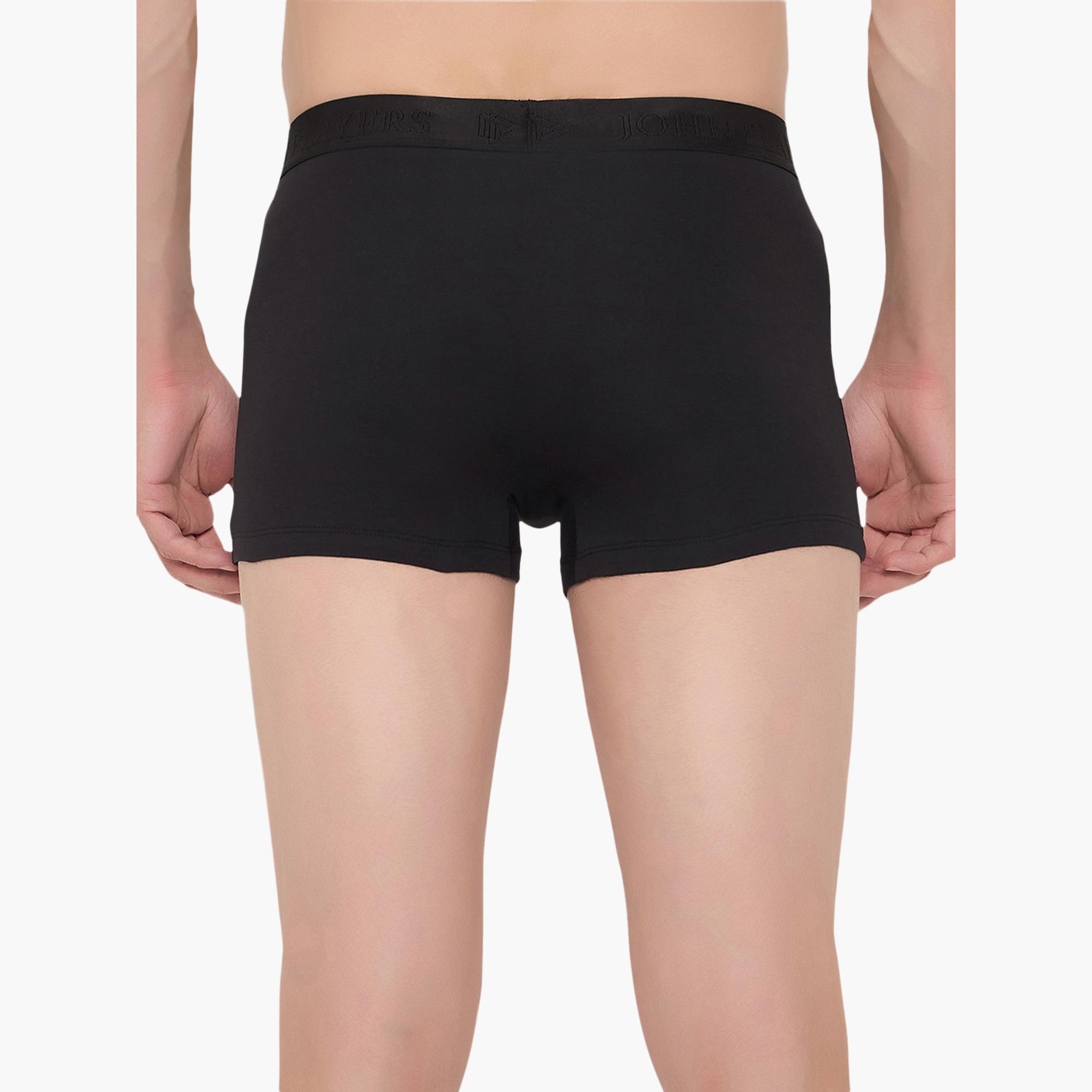 John Player Pack of 2 Brand Print Waistband Men's Trunks-men-clothing-innerwear-underwear-image-4
