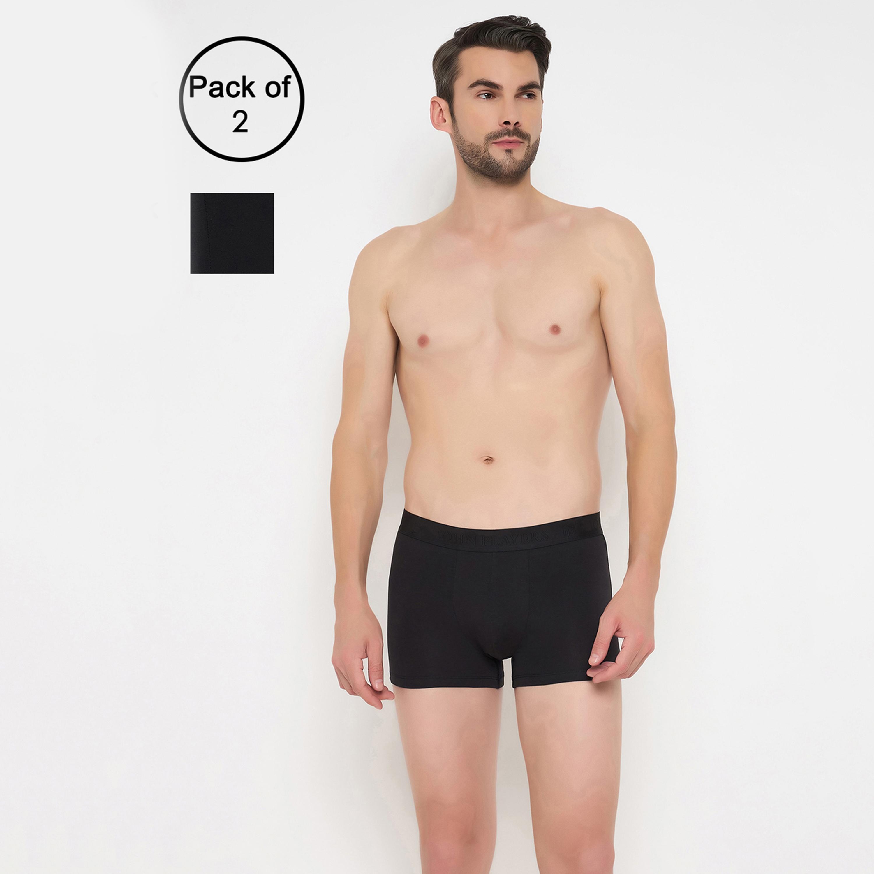 John Player Pack of 2 Brand Print Waistband Men's Trunks-men-clothing-innerwear-underwear-image-5