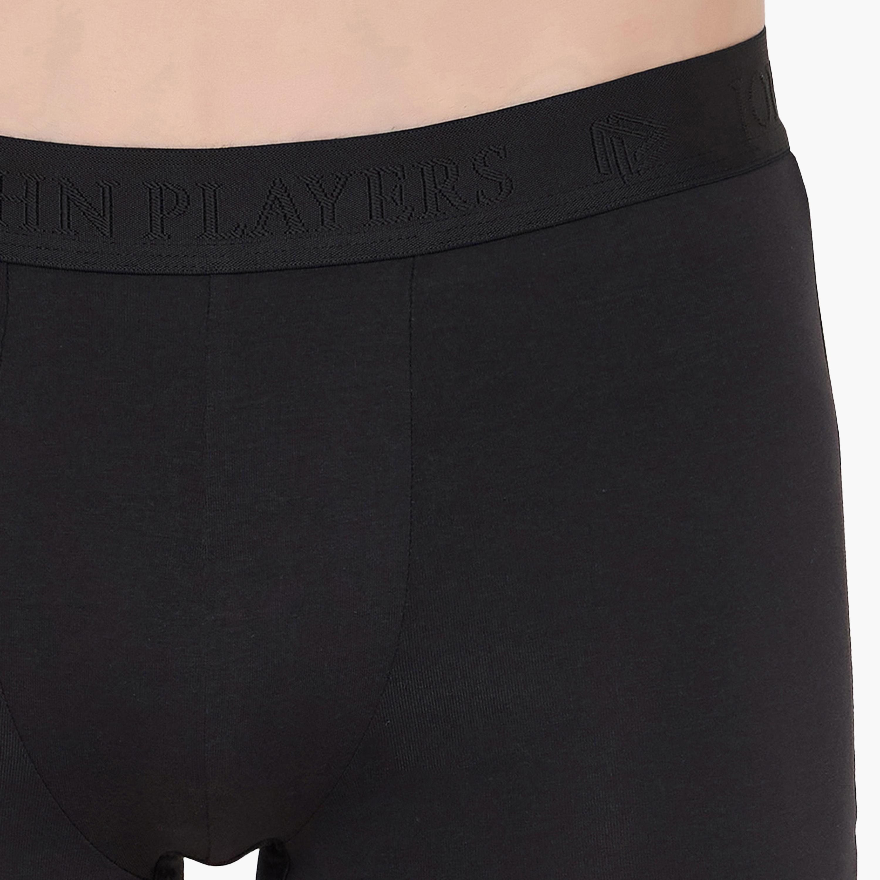 John Player Pack of 2 Brand Print Waistband Men's Trunks-men-clothing-innerwear-underwear-image-6