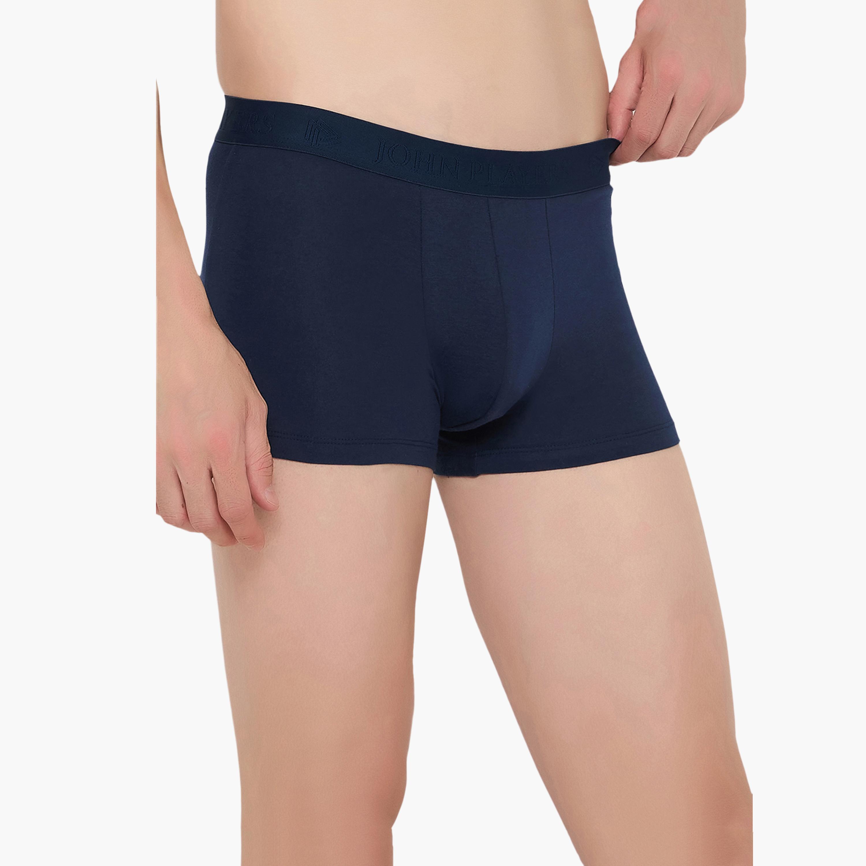 John Player Pack of 2 Brand Print Waistband Men's Trunks-men-clothing-innerwear-underwear-image-4