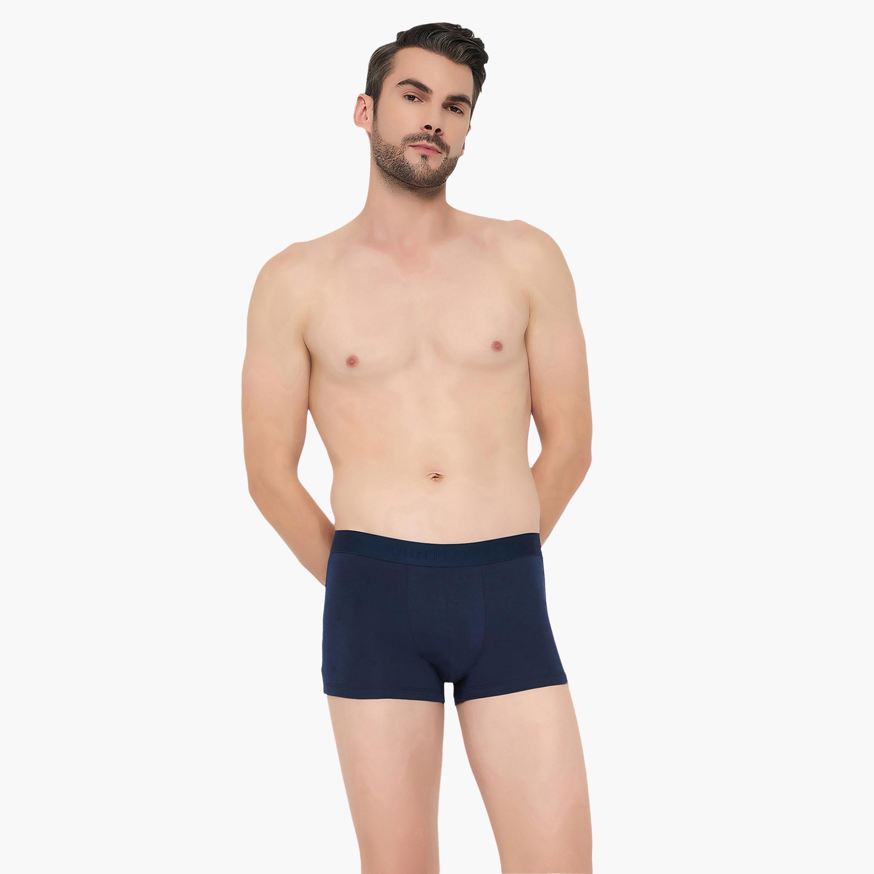 طقم قطعتين سراويل داخلية رجالية بخصر مطبوع بشعار الماركة من جون بلاير-men-clothing-innerwear-underwear-image-7