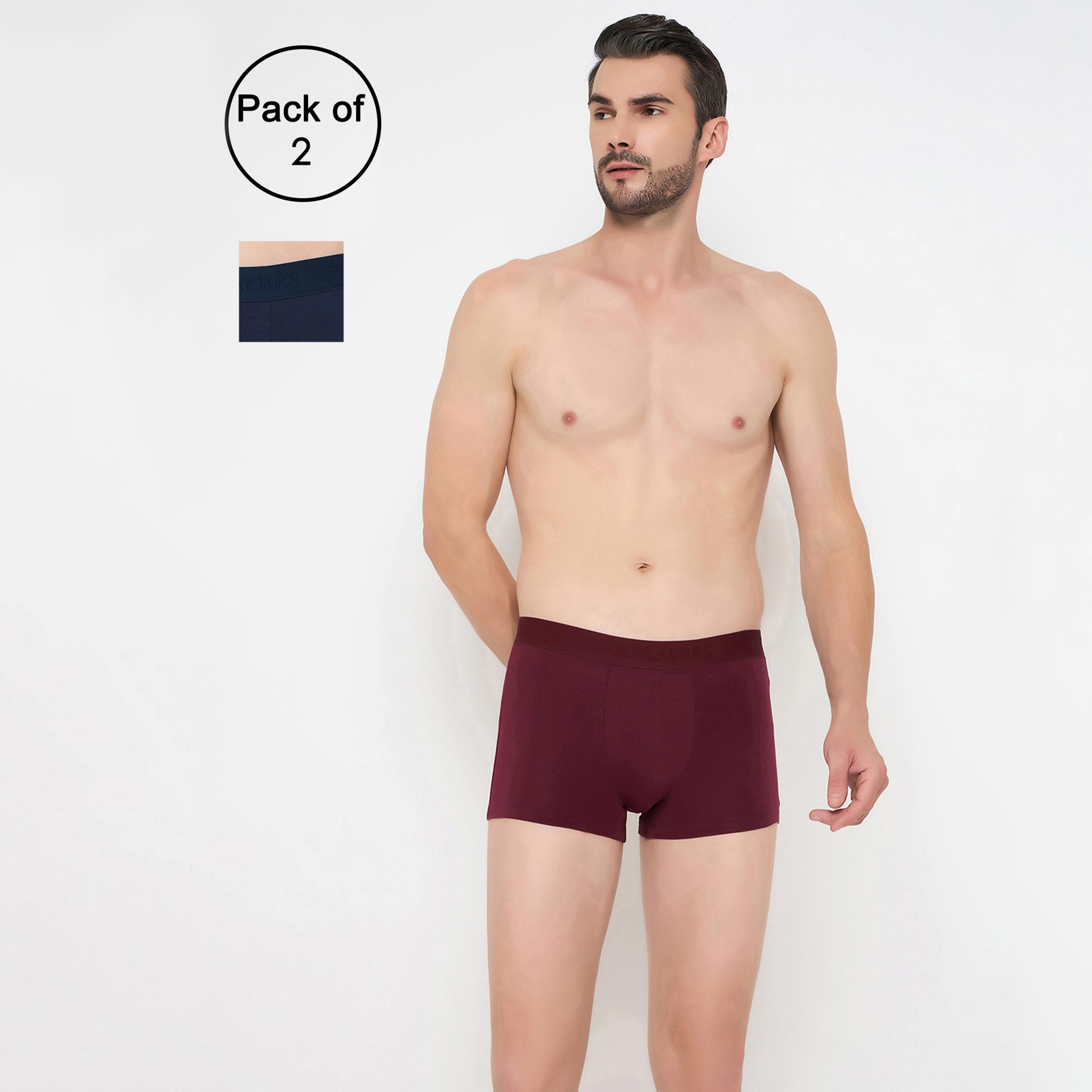 John Player Pack of 2 Brand Print Waistband Men's Trunks-men-clothing-innerwear-underwear-image-8